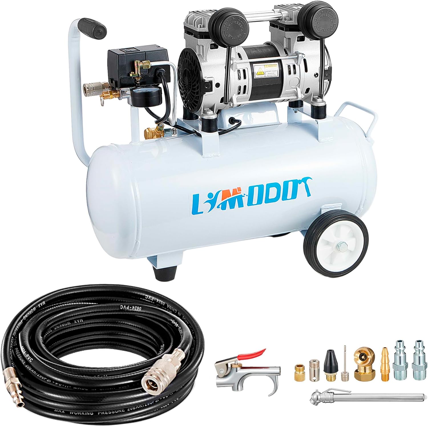 10 Gallon Ultra Quiet Air Compressor, Oil-Free Air Compressor Tank with Two Quick Couplers, 2HP 8.76 CFM@115PSI Pressure 70 - best portable air compressor for garage