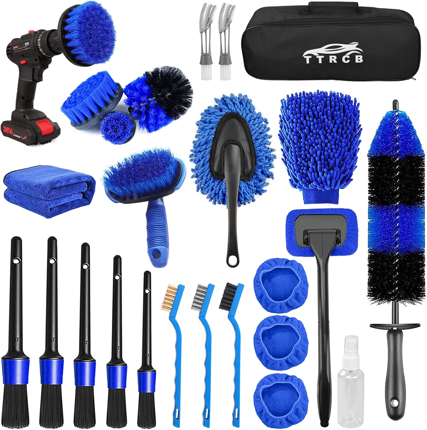 26Pcs Car Detailing Brush Set, Car Detailing Kit, Car Detailing Brushes, Car Cleaning Kit, Car Windshield Cleaning Tool, Profe - best interior detailing kits