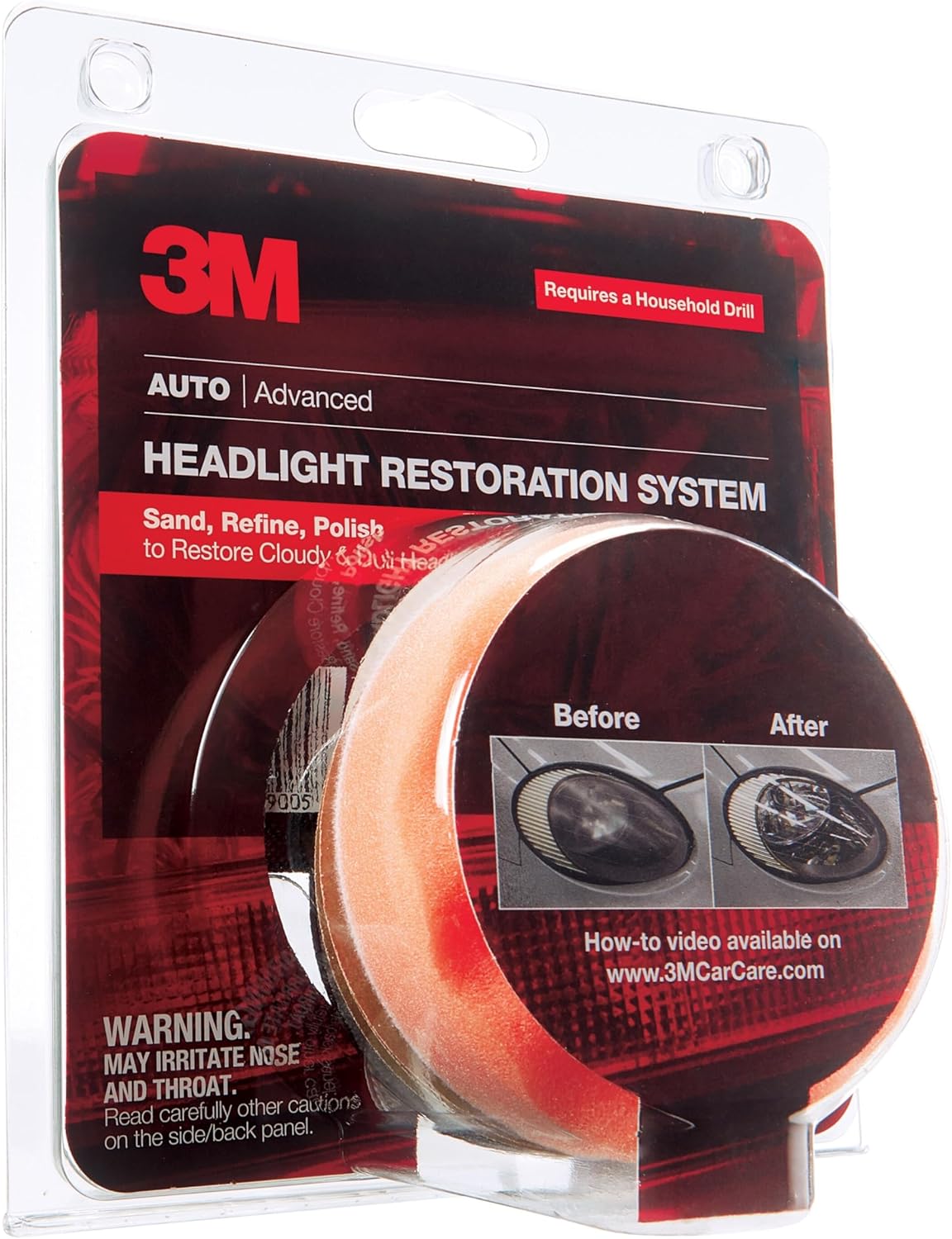 3M Ultra Headlight Restoration Kit, Contains Masking Tape, Light Sanding Discs, Wax Protectant and More, Use on Plastic Len - best headlight restoration kit