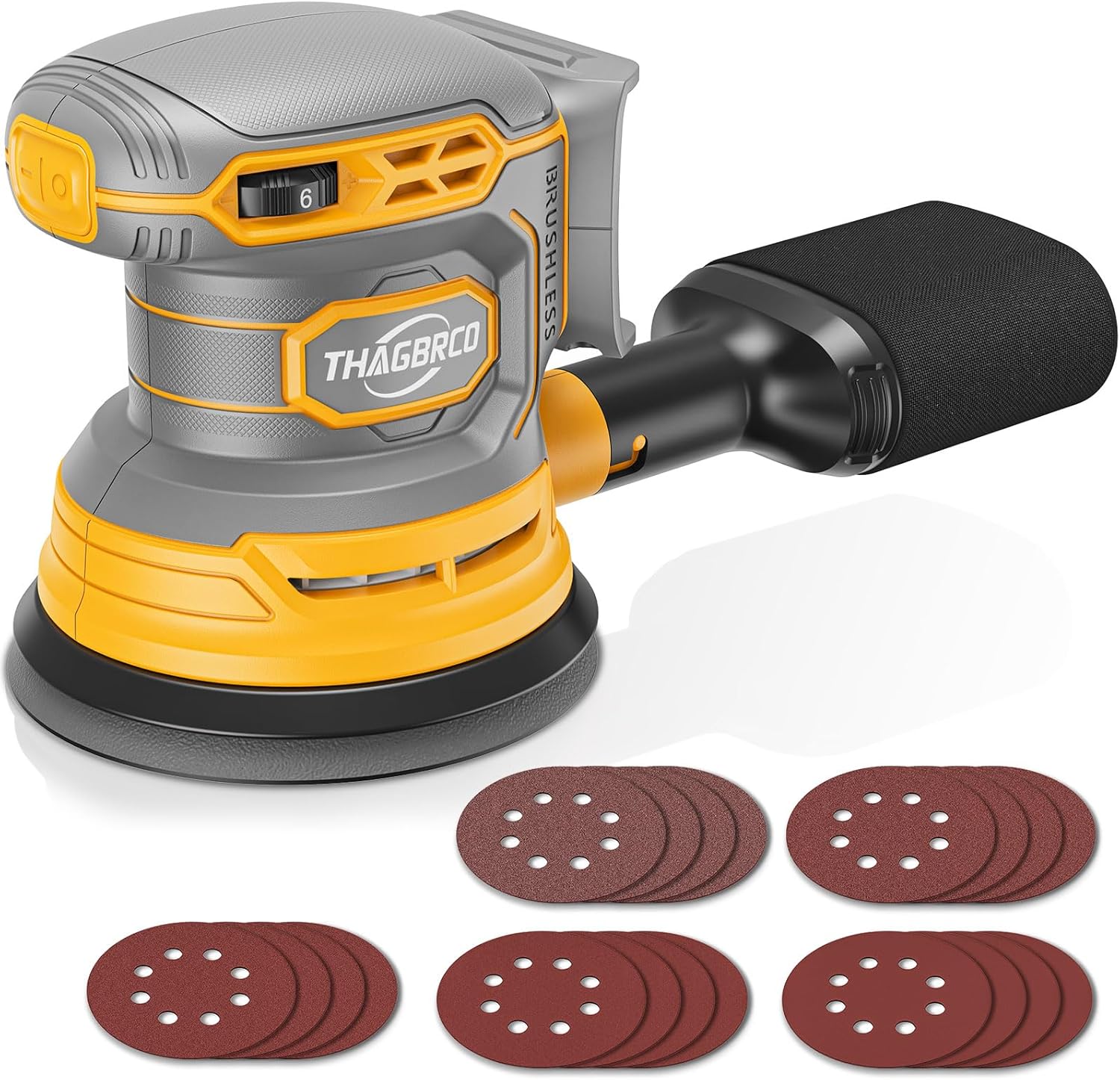 5-Inch Random Orbital Sander, Cordless Sanding Machine Compatible with Dewalt 20V Battery(NO Battery), Brushless Electric Sande - best cordless orbital sander