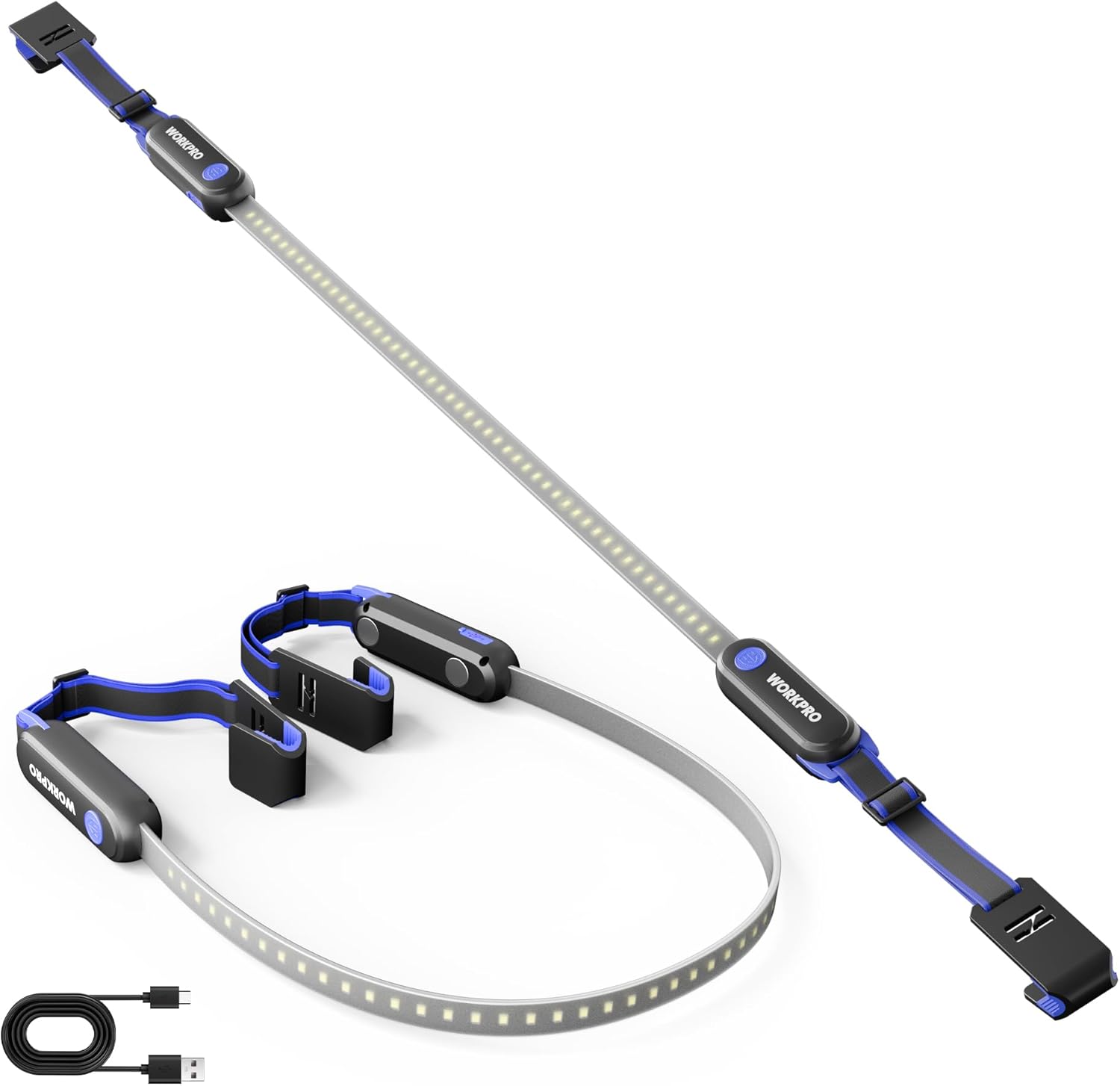 Aaleds Underhood Work Light, 2000LM Super Bright, 5200mAh Rechargeable LED Work Lights for Mechanics, Magnetic Automotive Under