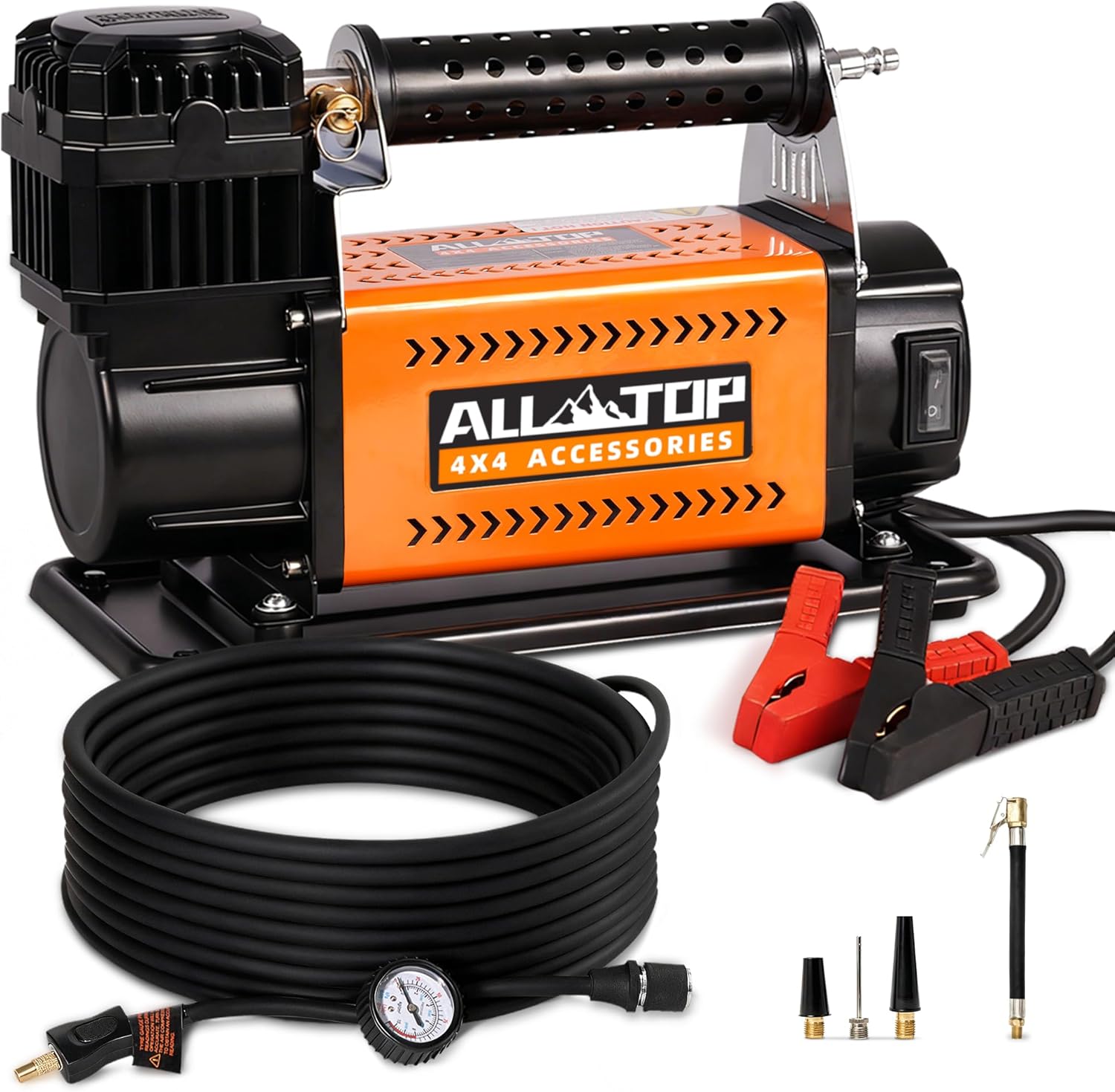 ALL-TOP Air Compressor Kit, Dual Cylinder 12V Portable Inflator 12.35 ft³/Min, Offroad Air Compressor Pump for Truck Tires, Heav - best off road air compressor