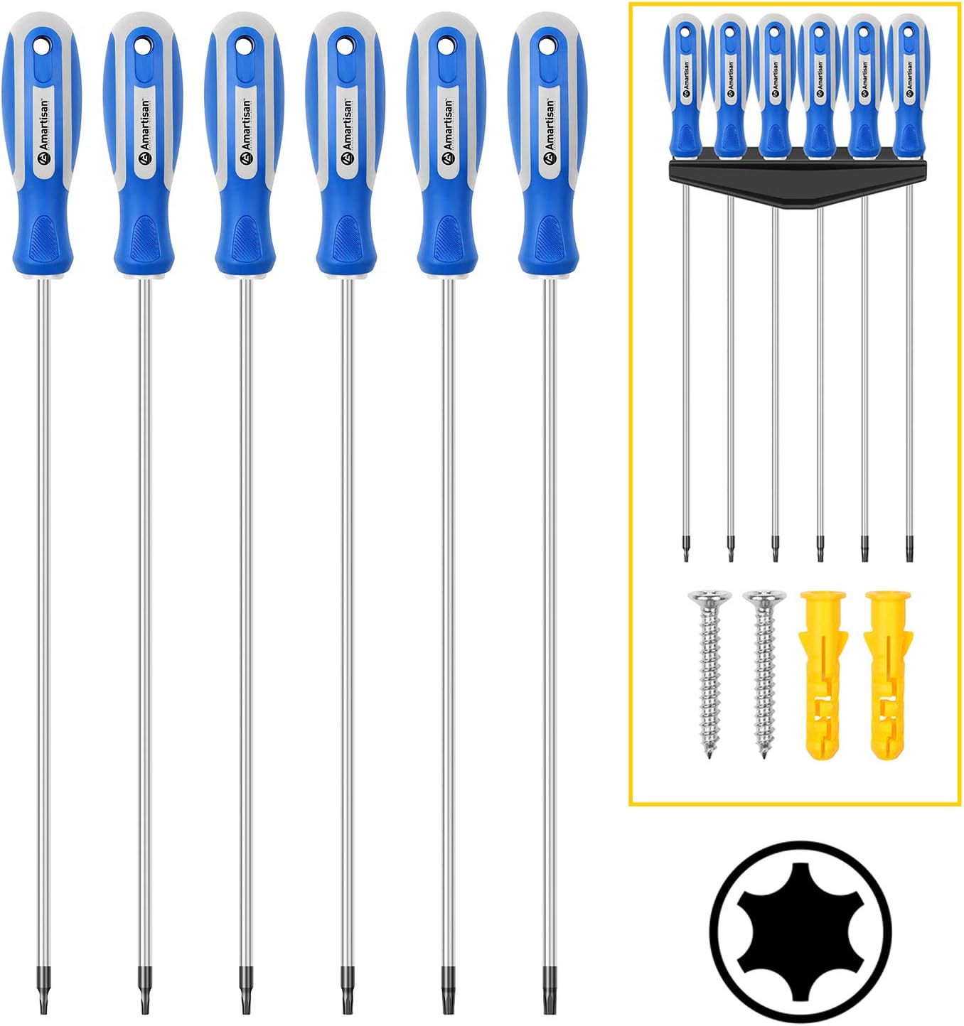Amartisan 12-Piece Magnetic Torx Screwdrivers Set, Magnetic Torx Driver Star Screwdrivers Set T5 - T40 Best Choice - best torx screwdriver set