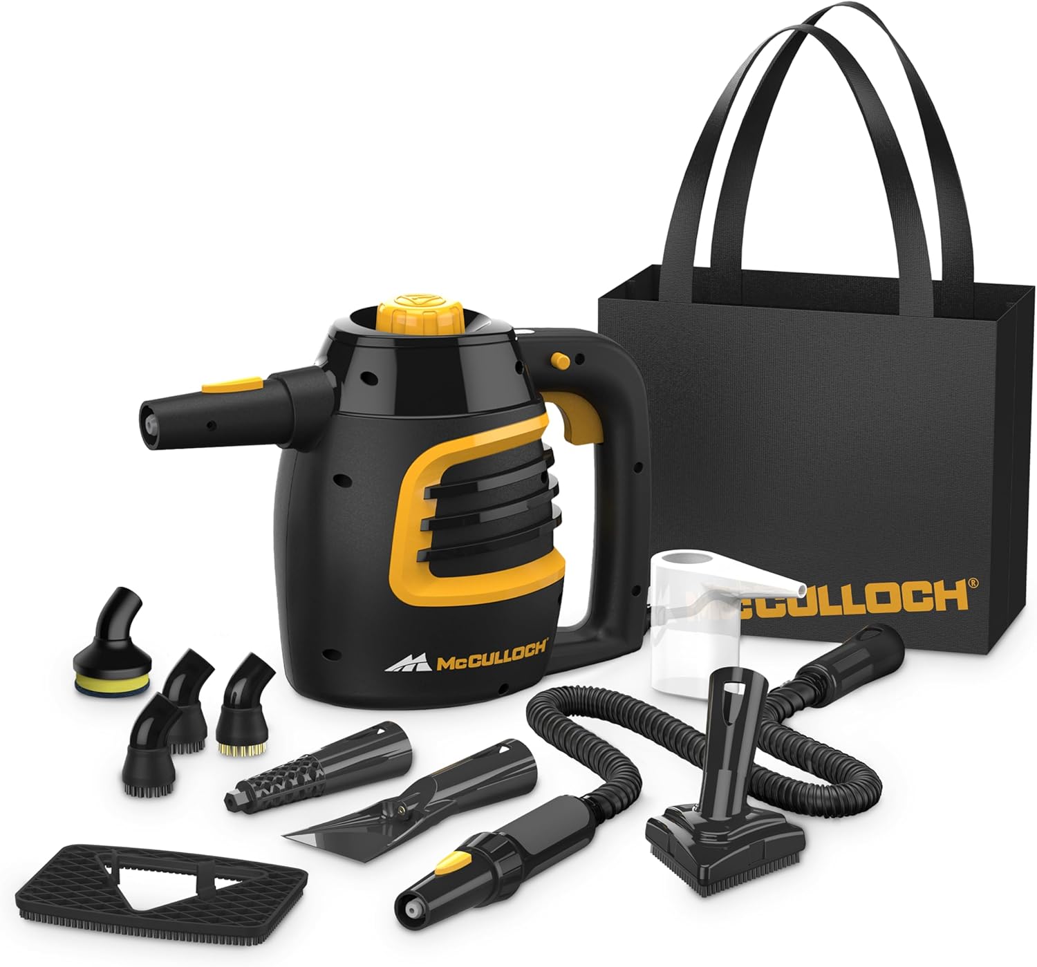 Amazon.com - McCulloch MC1230 Handheld Steam Cleaner, 10 Minute Runtime, 11 Accessories: Jet Nozzle, Brushes, & More - Built for Ho - best steam cleaner for car detailing