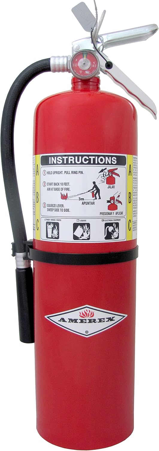 Amerex B500, 5 lb ABC Dry Chemical Fire Extinguisher – Class A, B & C Rated with 12–18 Ft Range and 14 Second Discharge Time, 2 - best car fire extinguishers