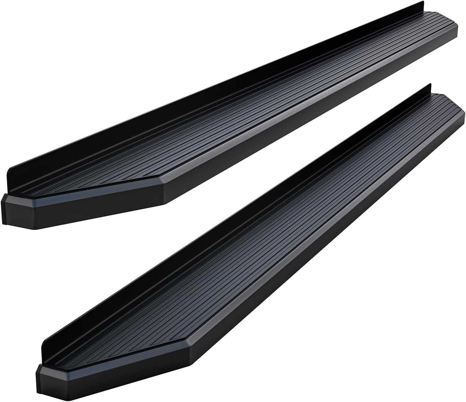 APS 6in (Black Stainless Steel Flat) Running Boards Compatible with Chevy Silverado GMC Sierra 1500 2019-2026 Crew Cab & 250 - best running boards for trucks