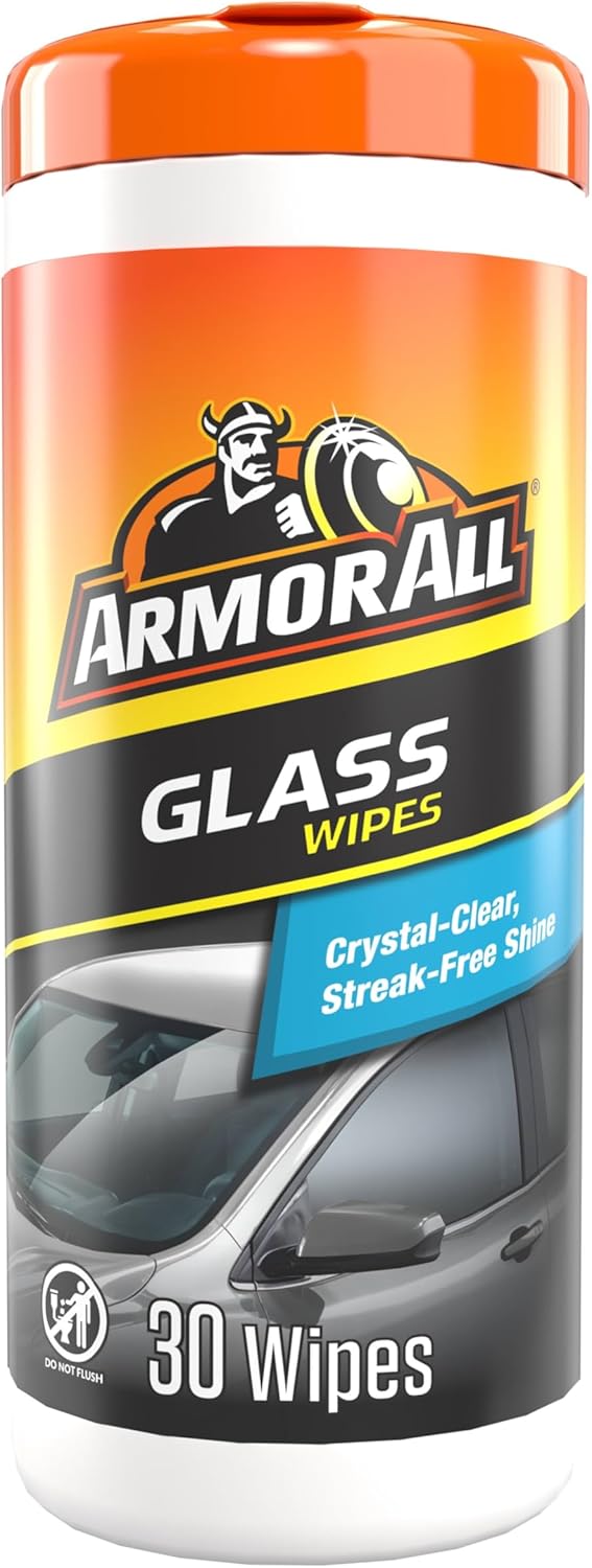 Armor All Car Glass Wipes, Auto Glass Cleaner for Film and Grime, 30 Count - best glass cleaner for cars