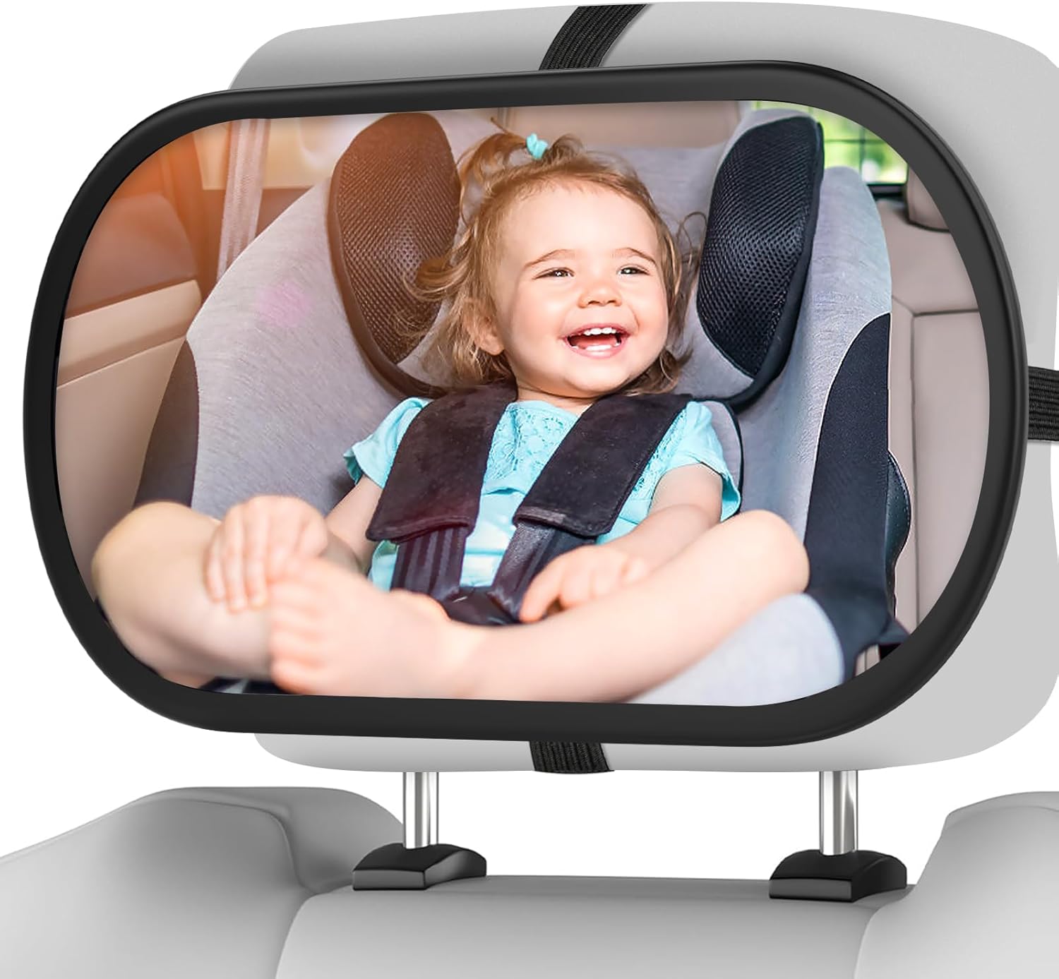 Baby Car Mirror Hook Design Ultra Stable Car Seat Mirror for Baby Rear Facing Secure and Shatterproof CarSeat Mirrors 360° Cl - best baby car mirror