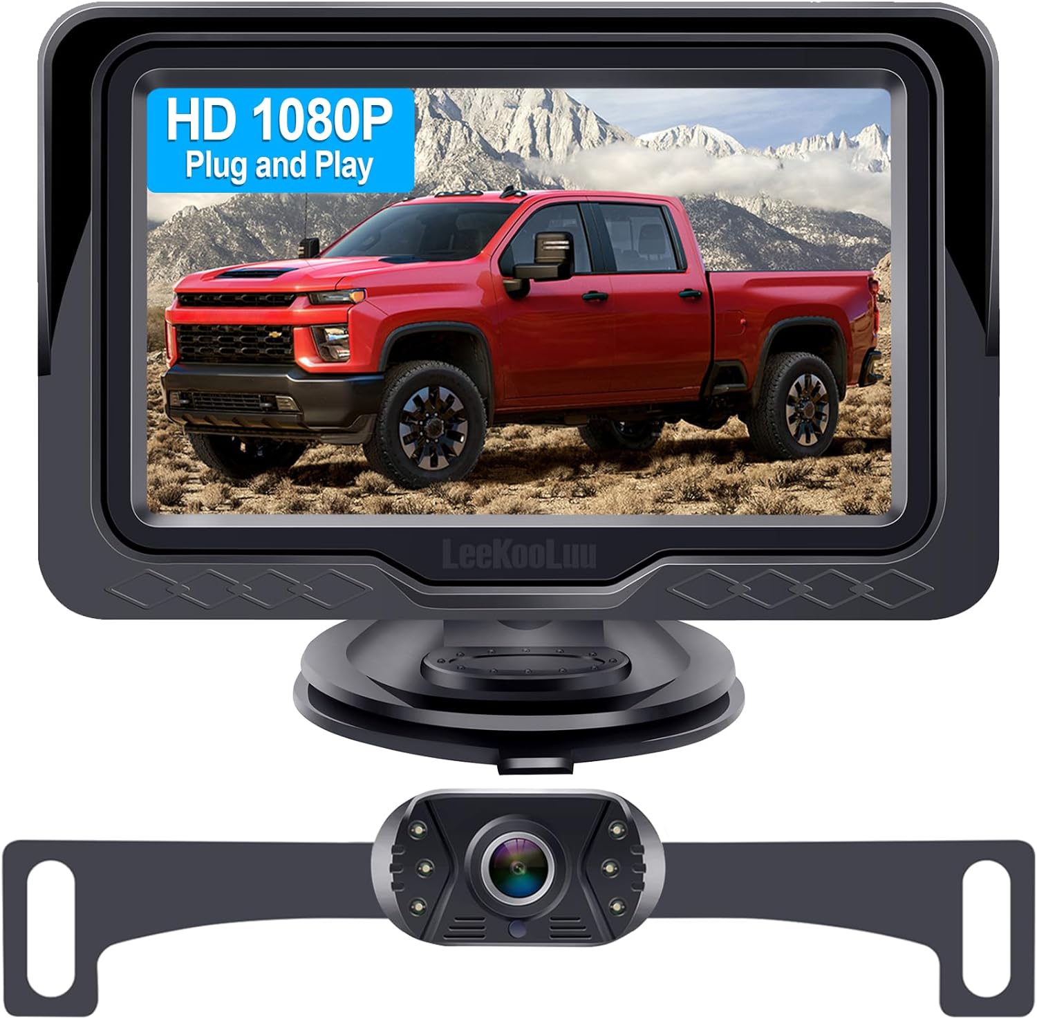 Backup Camera Easy Setup Plug-Play: HD 1080P No-Delay Waterproof - Clear Night Vision Rear View Camera with Monitor for Car Tru - best backup cameras