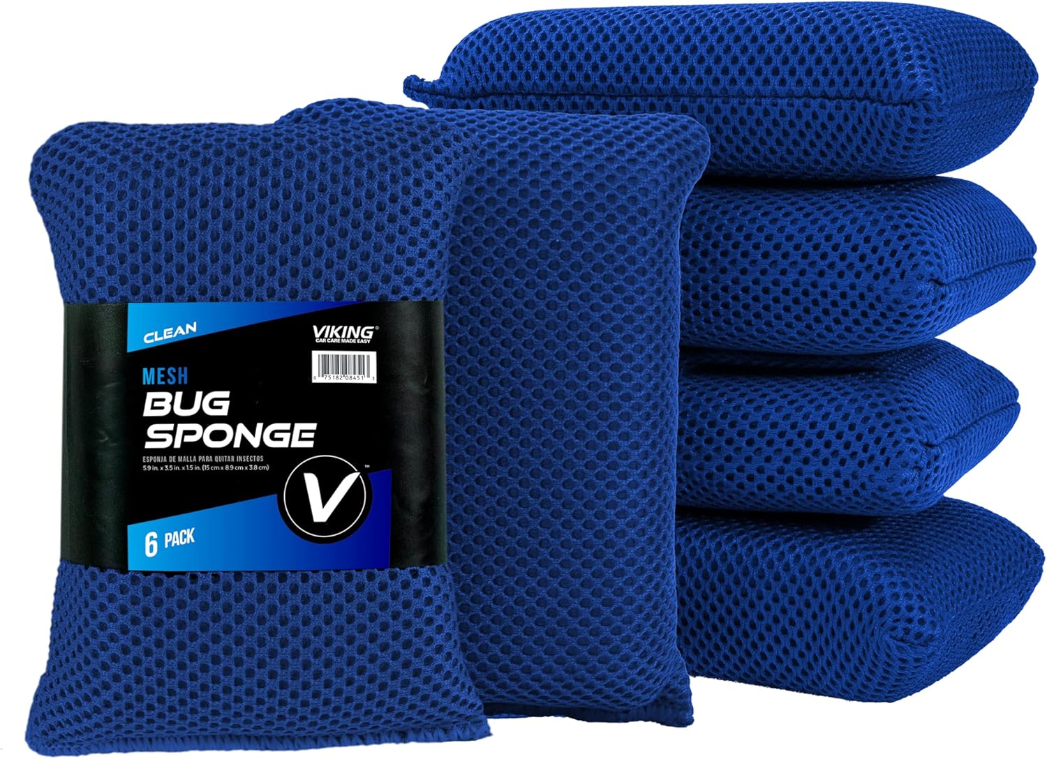 Bug Remover Car Wash Sponge (6 Pack) Bug and Tar Remover for Cars Exterior - Ultra Soft Mesh Car Wash Sponges Non Scratch - best bug and tar remover