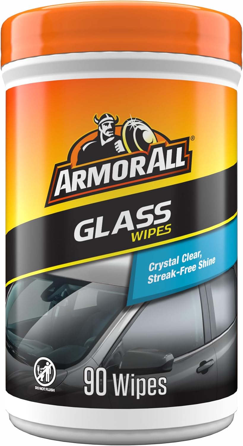 Car Glass Wipes by Armor All, Auto Glass Cleaner for Film and Grime, 90 Count - best glass cleaner for cars