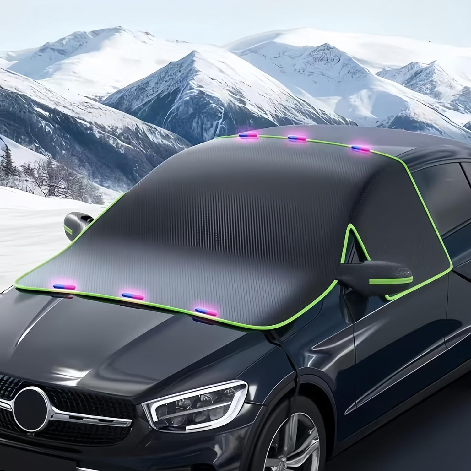 Car Windshield Cover for Ice and Snow - Universal Windshield Snow Cover with Side Window and Rearview Mirror Protector, Dura - best windshield cover for snow