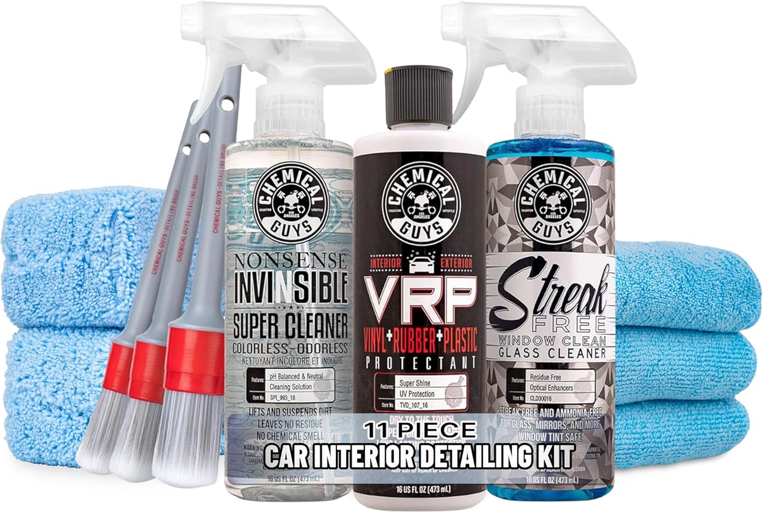 Chemical Guys Car Detailing Kit, Car Cleaning Kit with Total Interior Cleaner & Protectant, Sprayable Wheel Cleaner, Car Wash Soa - best interior detailing kits