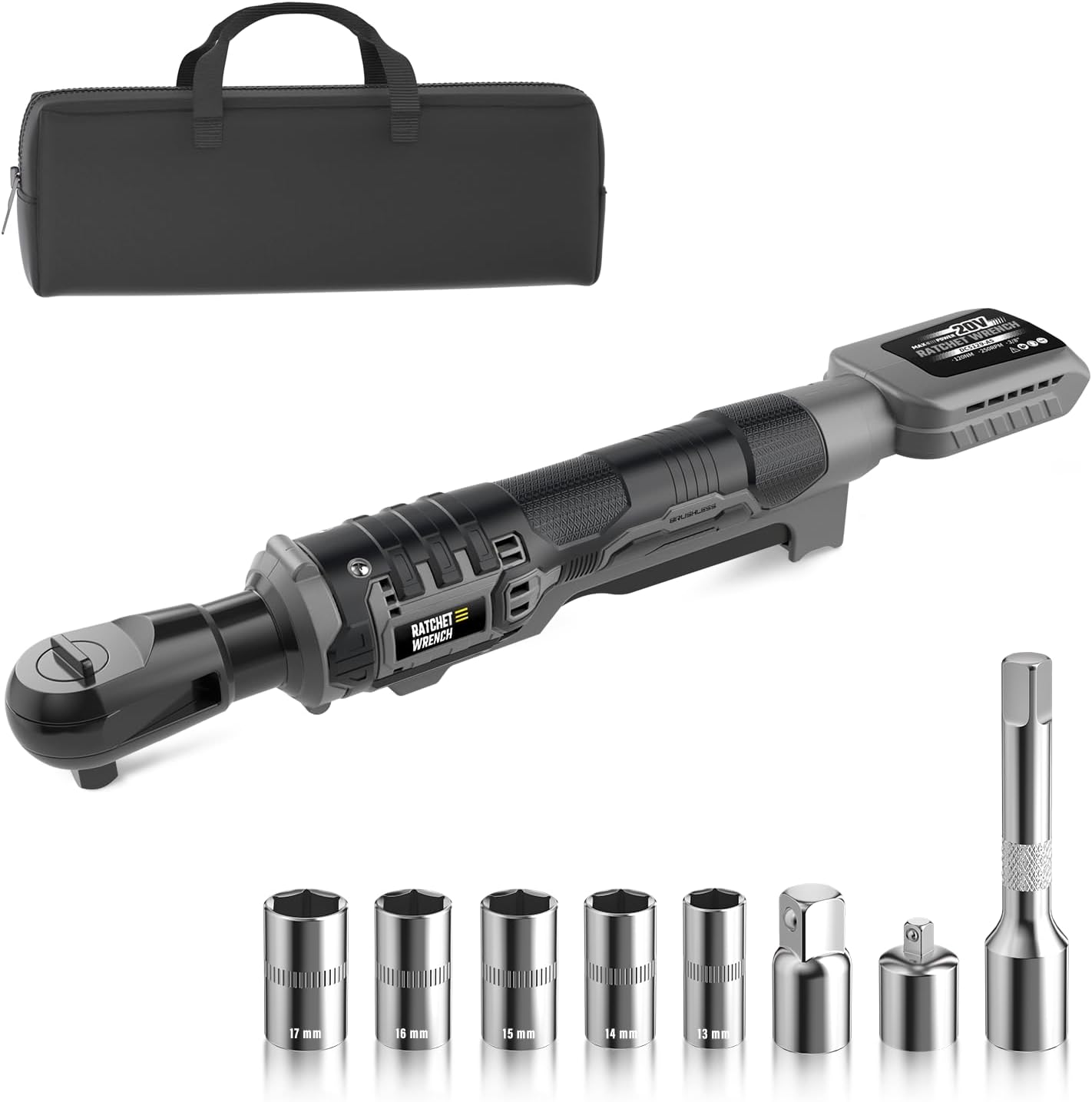 DEWALT ATOMIC 20V MAX* Cordless Ratchet, Brushless, 3/8 in., Tool Only (DCF513B) - best electric ratchet wrench