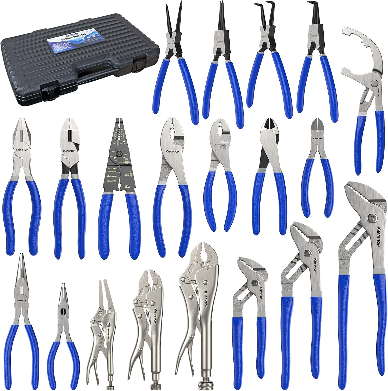 DISEN Pliers Set, 21 Pieces Full Assortment of Plier with EVA, Versatile Pliers Tool Set for Plyers Ideal as Home Use, Holiday - best pliers set