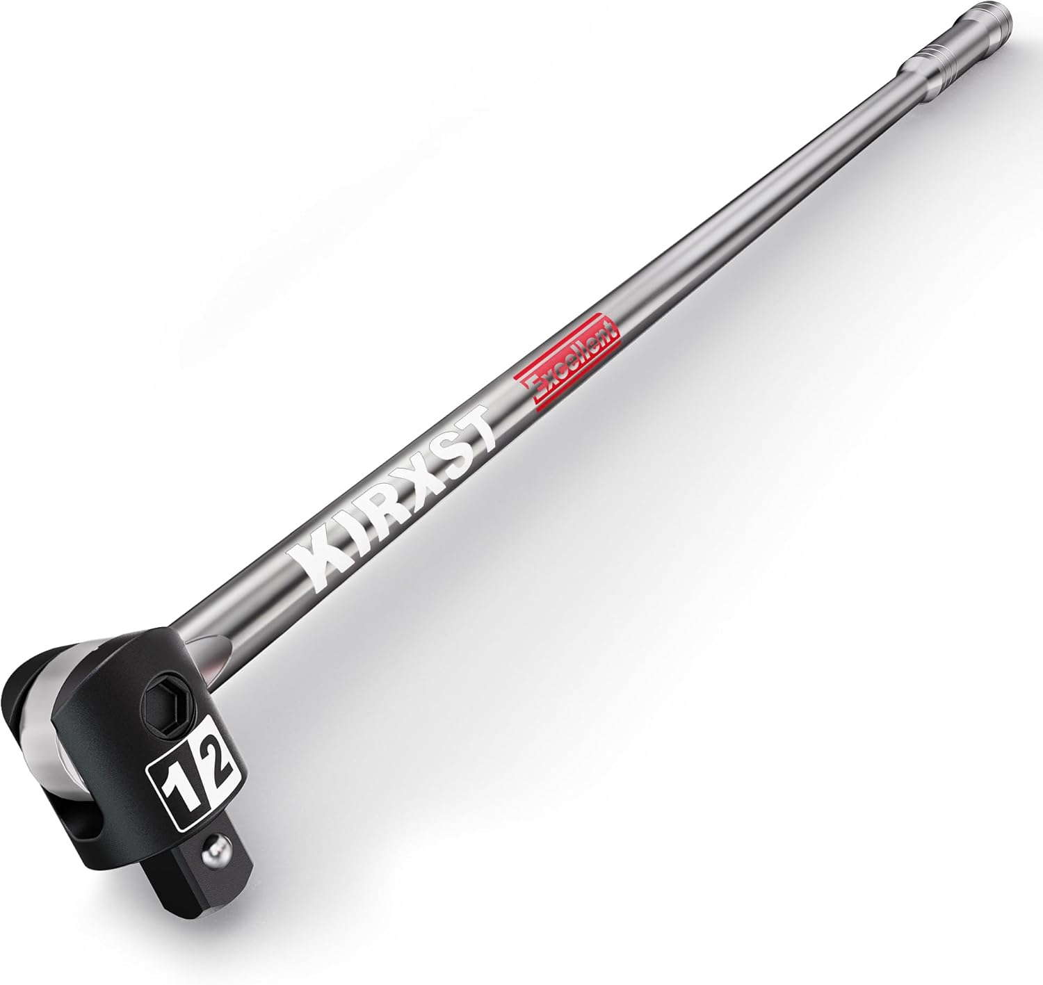 DURATECH Breaker Bar, 1/2'' Drive 24-Inch Breaker Bars Heavy Duty, with 240° Flex Head, Spring-loaded Detent Ball, Premium Chrome - best breaker bar