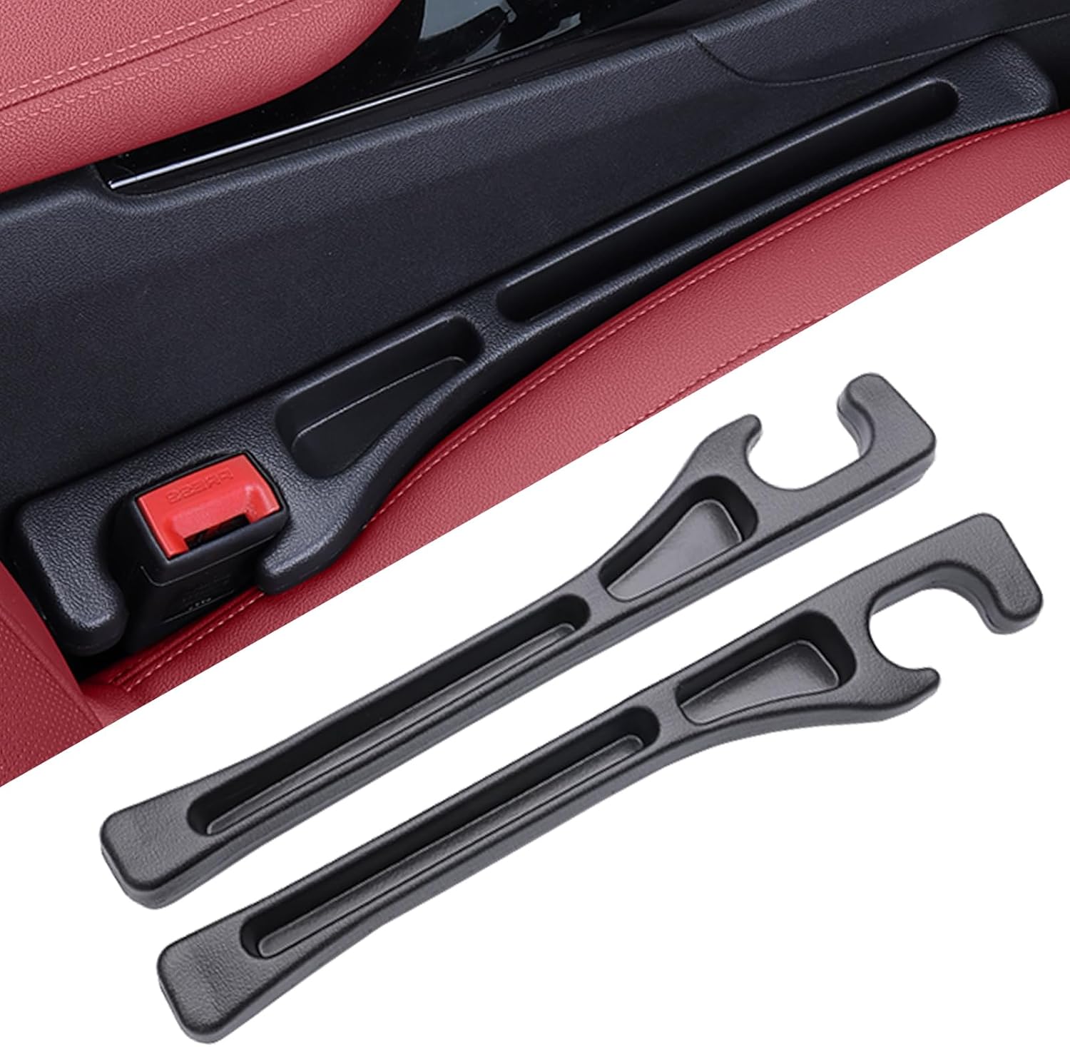 EnzeroTools Car Seat Gap Filler, 2-Pack No-Drop Seat Side Gap Seam Filler Organizer with Phone Holder, Universal Fit Fill The Gap Be - best car seat gap filler