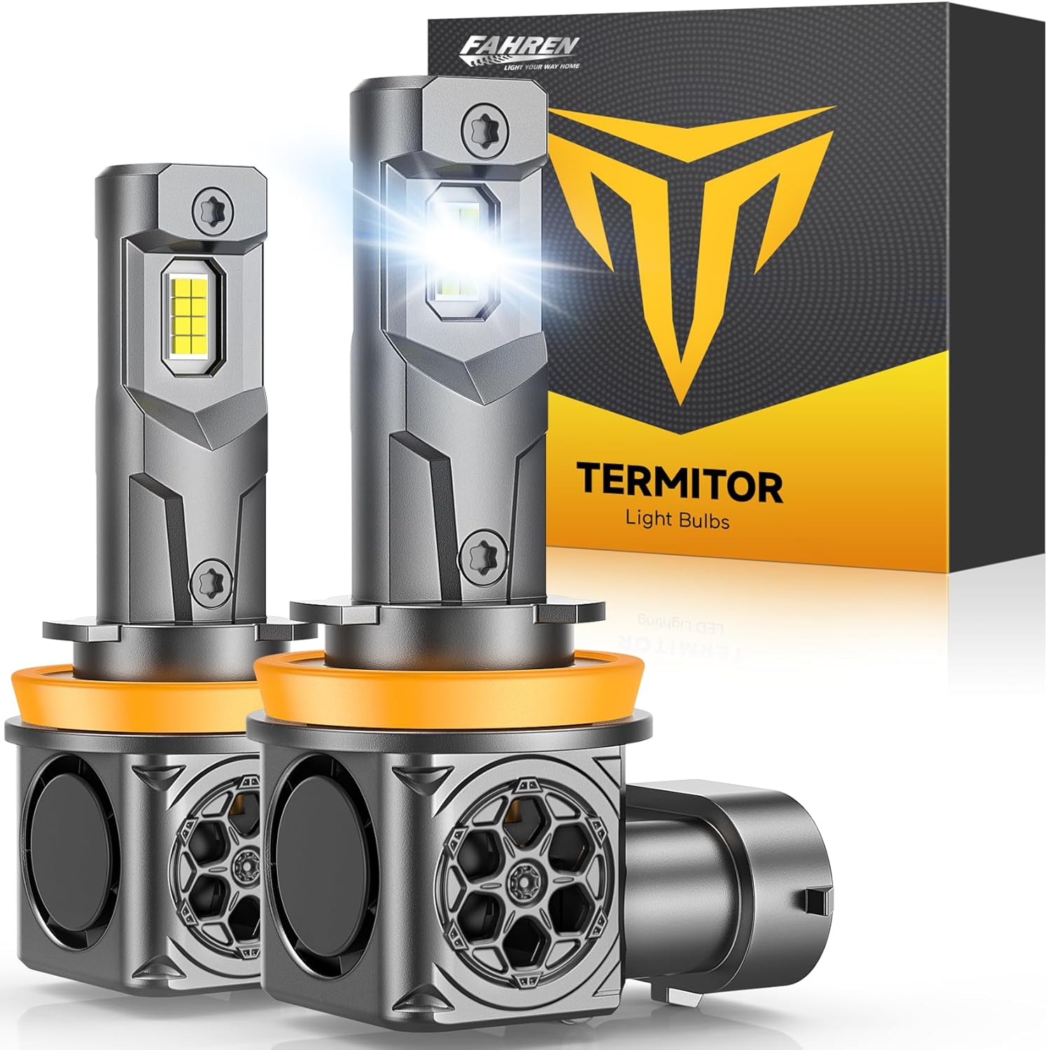 FAHREN H11 9005 Light Bulbs Combo, 120000LM 12X Super Bright H9 H8 HB3 Off-Road Use or Fog Light Bulbs, 6500k White Non-Polarit - best led headlights