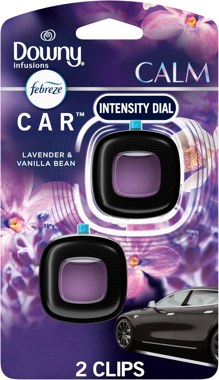 Febreze Car Vent Clip, Downy Calm Scent, 2 Count, 0.13 oz Total - best car air fresheners