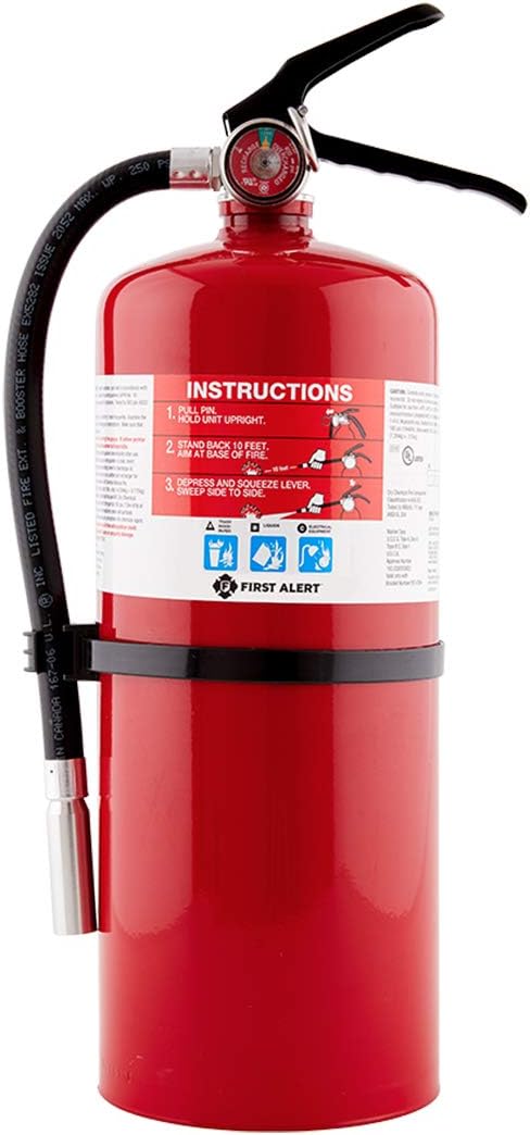 First Alert PRO10 Rechargeable Commercial Fire Extinguisher, UL rated 4-A:60-B:C, Red, 1-Pack - Amazon.com - best car fire extinguishers