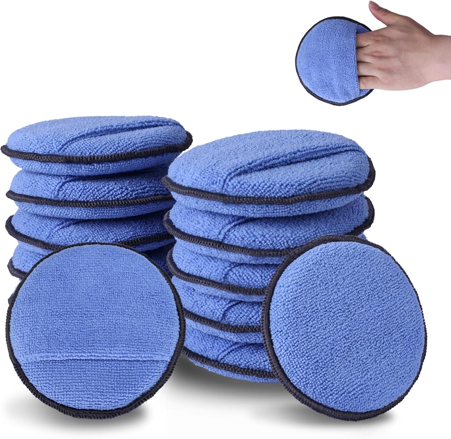 FONAROLL Microfiber Wax Applicator Pads, Car Wax Applicator, Buffing & Detail Polishing Foam Pads for Car Cleaning and Fine Polis - best car polishing pads