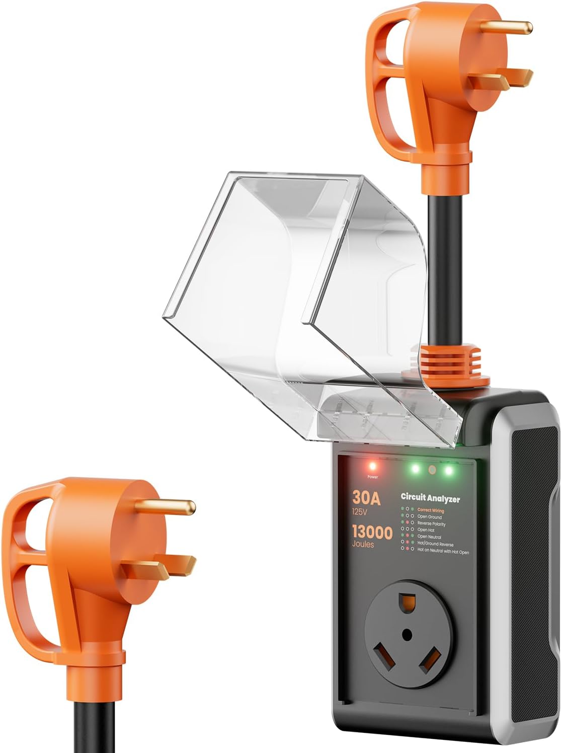 GEARGO RV Surge Protectors 30 Amp, 12000 Joules RV Circuit Analyzer, IP68 Surge Voltage Protection, RV Adapter Plug for Camper