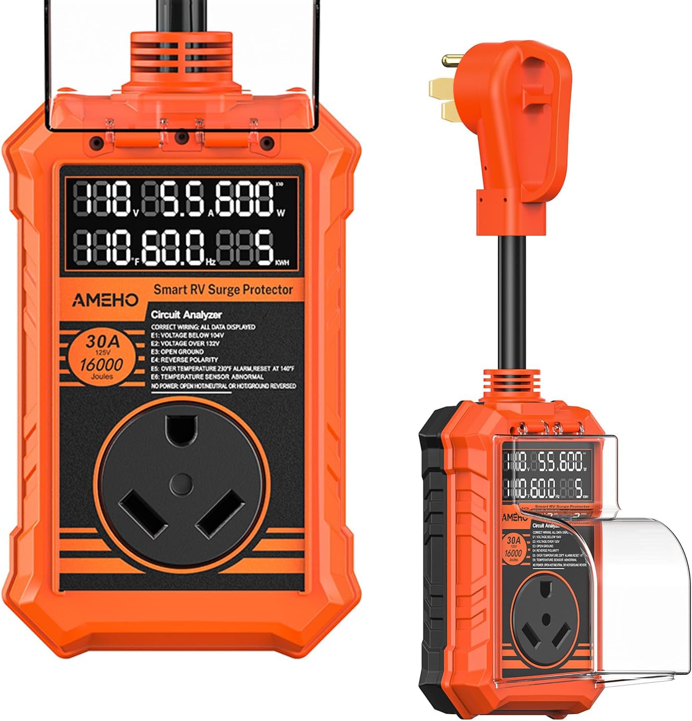 GEARGO RV Surge Protectors 30 Amp RV Circuit Analyzer, [𝟐𝟎𝟐𝟔 𝐍𝐞𝐰 𝐔𝐩𝐠𝐫𝐚𝐝𝐞𝐝 & 𝐆𝐞𝐧𝟐] Full Protection, RV Adapter Plug for Camper(O