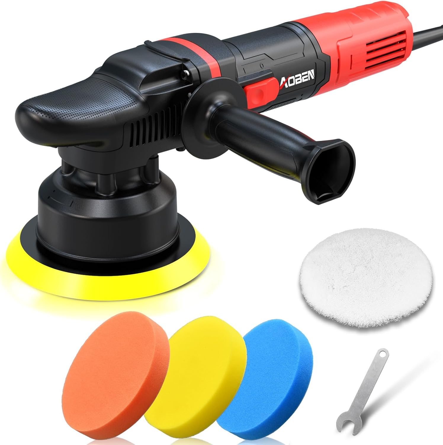 GEVEELIFE Buffer Polisher, 6 Inch/7 Inch 1600W Rotary Car Buffer Polisher Waxer, 7 Variable Speed 1000-3500 RPM, Detachable Handle - best car polishers for beginners