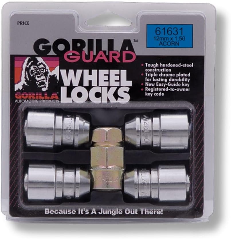 Gorilla Automotive 61631 Acorn Gorilla Guard Locks (12mm x 1.50 Thread Size) - Pack of 4 - best anti theft lug nuts