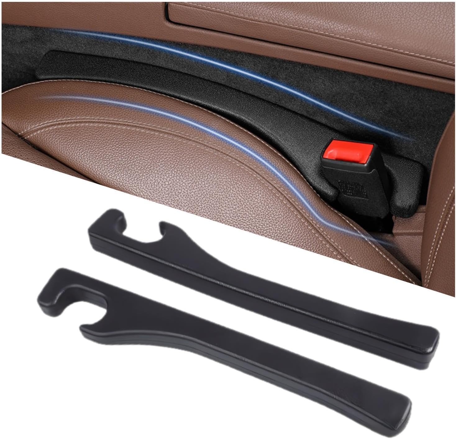Hiseanllo Car Seat Gap Filler 2 Pack, Universal Fit PU Leather Car Seat Gap Plug to Fill The Gap Between Seat and Console, Car Sea - best car seat gap filler
