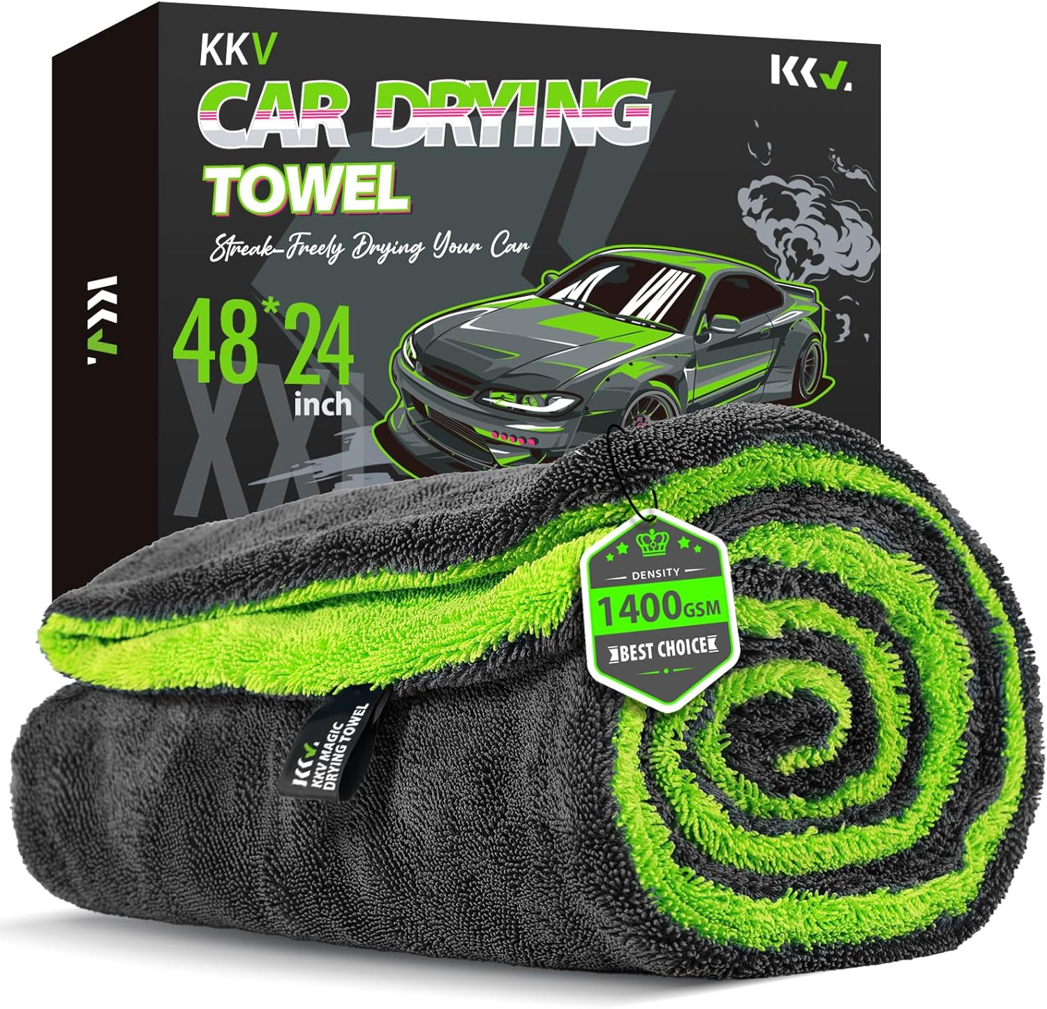 HOMEXCEL Car Drying Towels, 2 Pack Professional Microfiber Towels for Cars, Scratch-Free, Highly Absorbent Drying Towel for Cars, - best microfiber drying towels