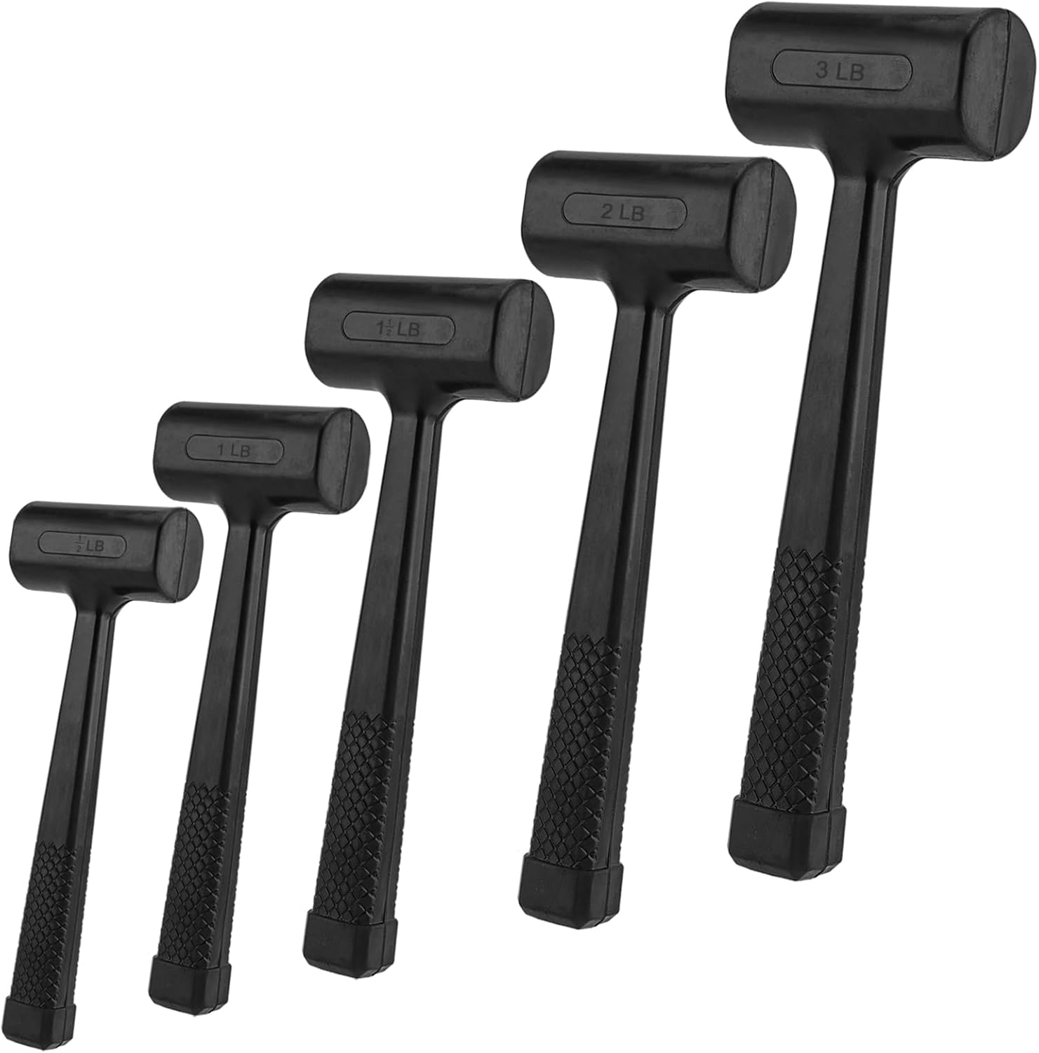 HORUSDY 4-Piece Dead Blow Hammer Set (0.5lb, 1lb, 2lb, 3lb) – One-Piece Molded Body, Steel Shot Filled, No Rebound, Non-Spark, N - best dead blow hammer