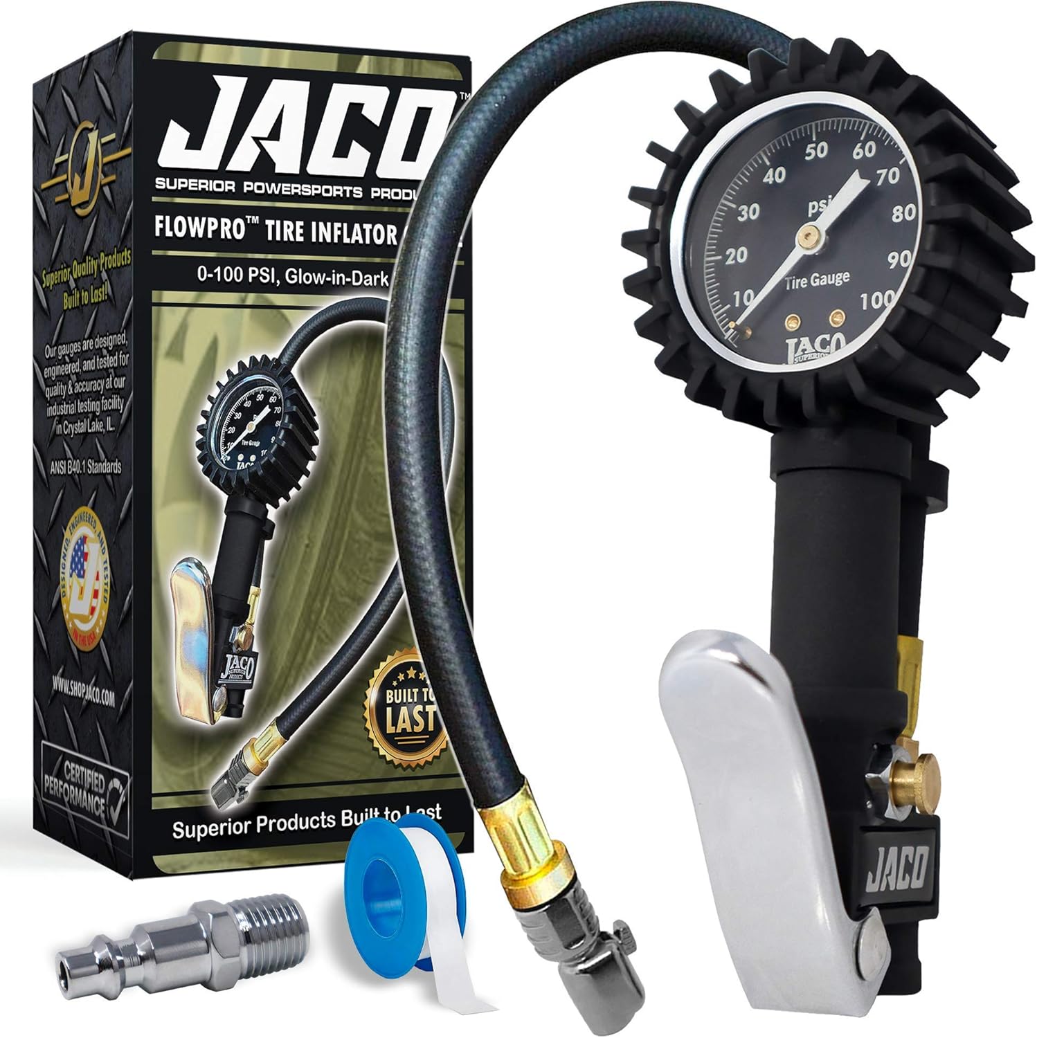 JACO FlowPro Digital Tire Inflator with Pressure Gauge - 200 PSI - best tire pressure gauges