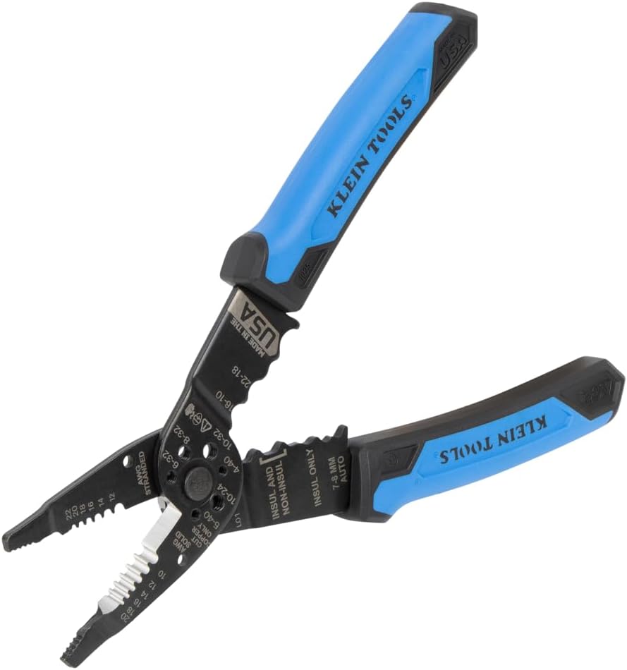 Klein Tools 11055EP Wire Cutter and Stripper, Made in USA, Stranded and Solid Wire Cutter, Cuts Copper - Wire Stripping Tool - - best wire strippers