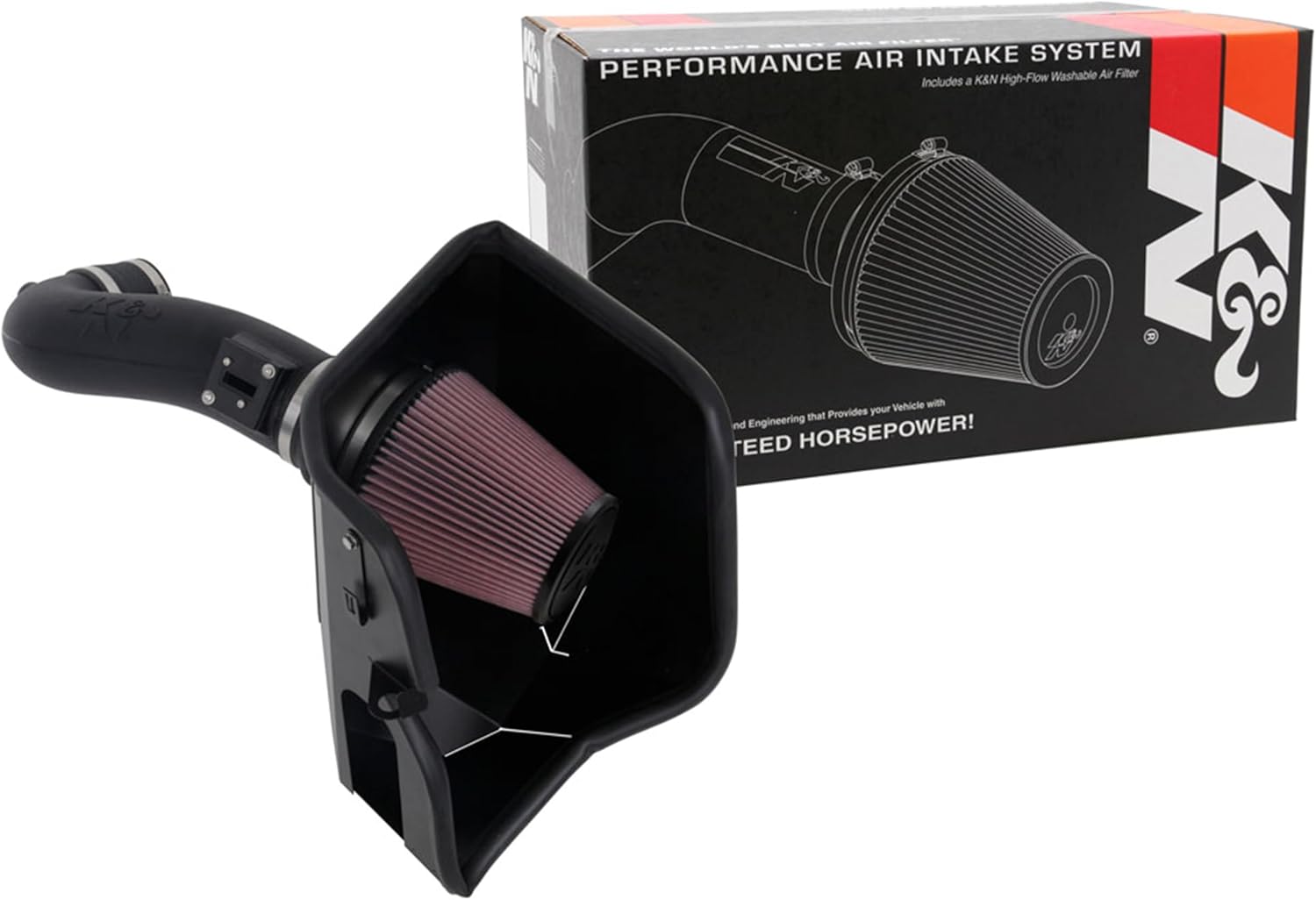K&N Cold Air Intake System: High-Flow Air Filter, Increase Performance & Towing: Compatible with 2019-2025 Chevy/GMC/Cadilla - best cold air intakes