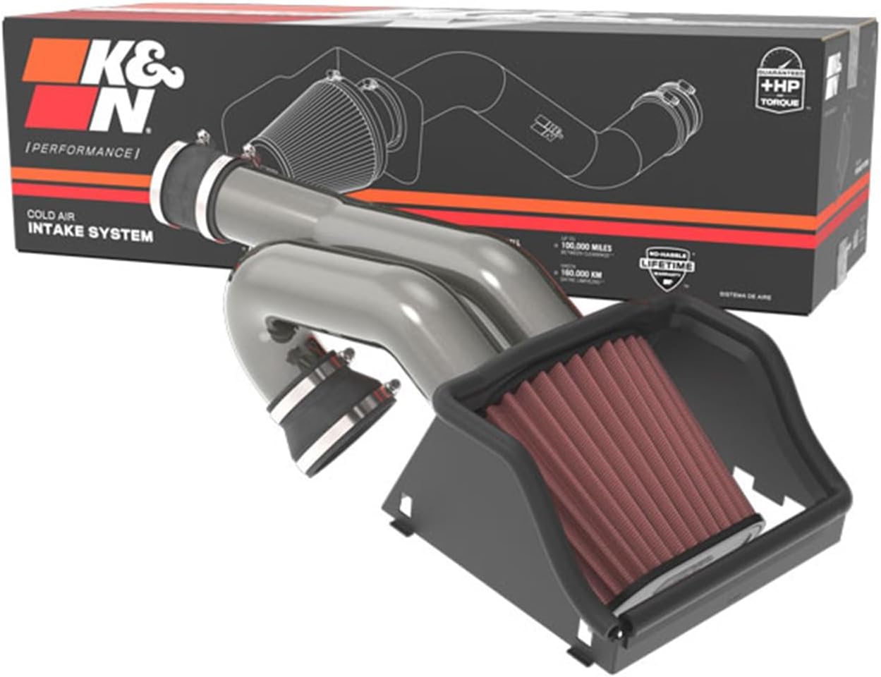 K&N NextGen Cold Air Intake System: High-Flow Cotton Filter: Compatible with 2019-2025 CADILLAC/CHEVROLET/GMC Escalade; Silv - best cold air intakes