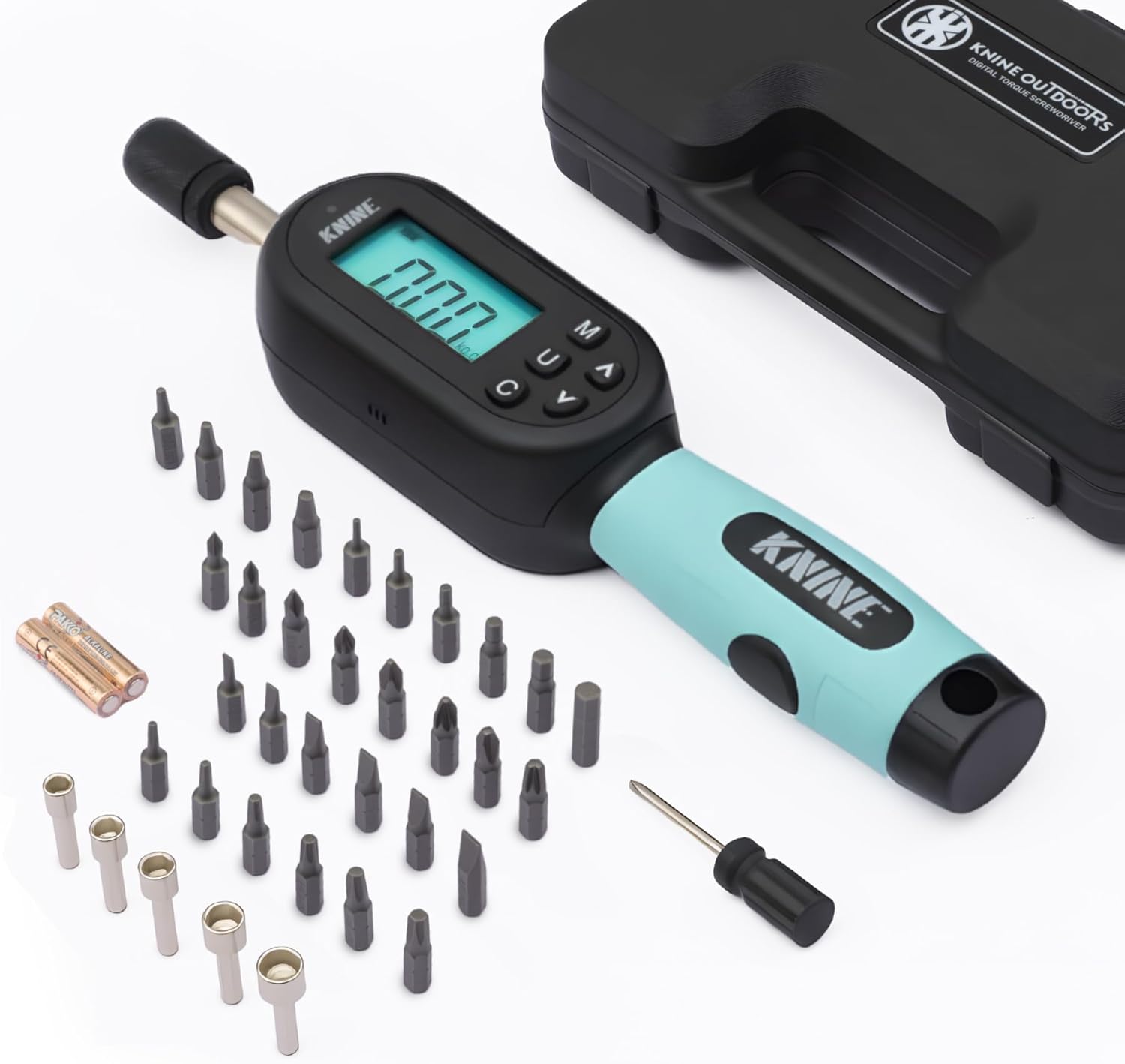 KNINE OUTDOORS Torque Screwdriver Wrench Driver Set 10-70 Inch Pounds lbs for Maintenance with T-bar Handle, 40 Hex Bits, 1/4