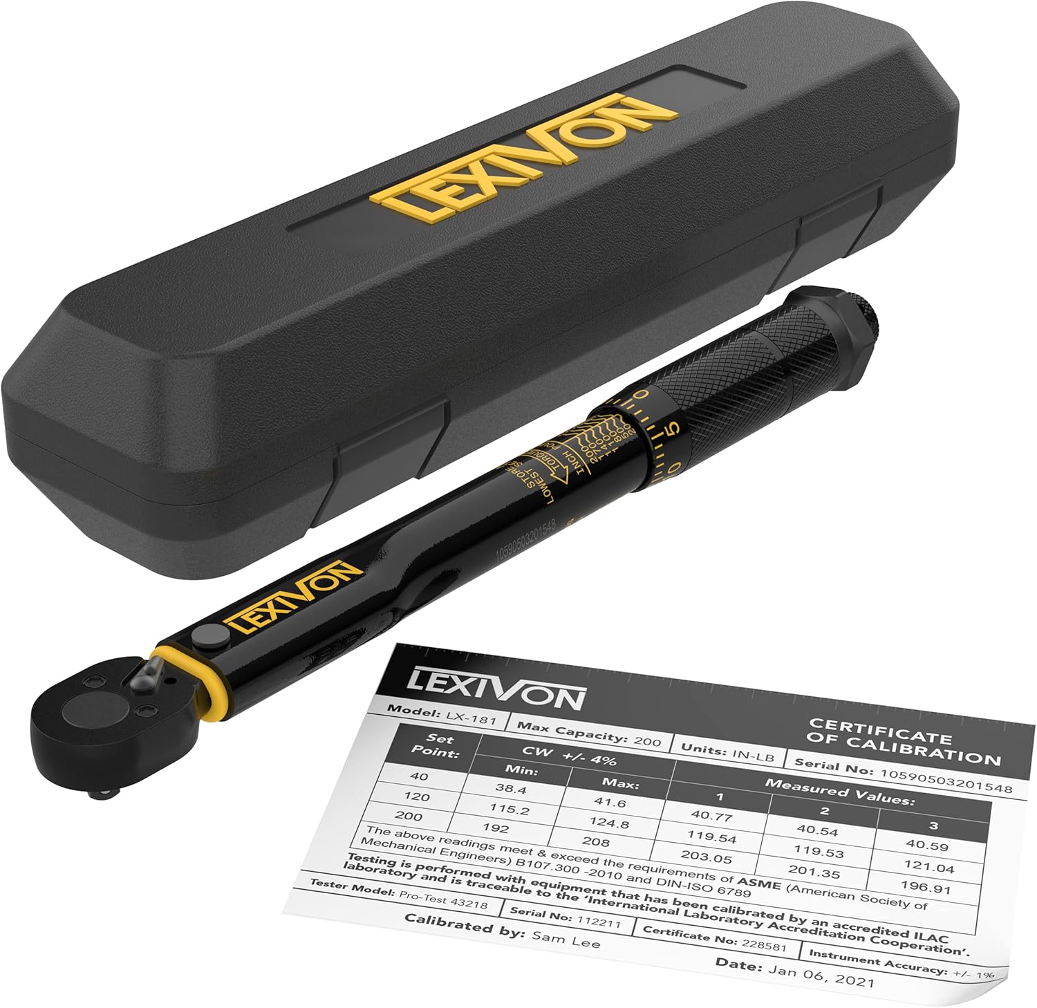 LEXIVON Inch Pound Torque Wrench 1/4-Inch Drive | 20~200 in-lb/2.26~22.6 Nm (LX-181) - best torque wrenches