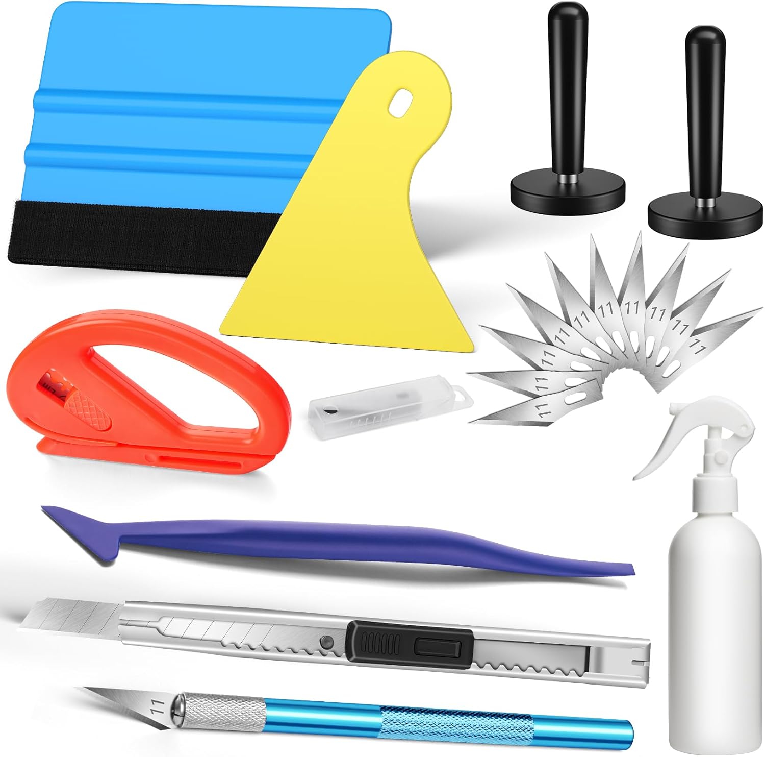 Luxiv Car Window Tint Application Tools Kit, 9 Pcs Vehicle Glass Protective Film Installing Tool, Squeegee Automotive Film Scr - best car window tint kit