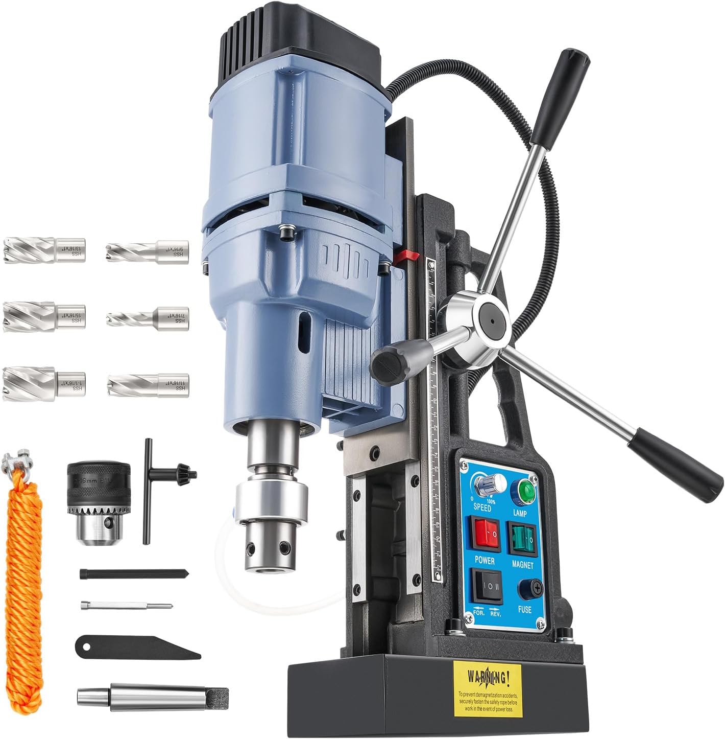Mini Benchtop Drill Press with 16 Pcs All-Material Drill Bit Kit, 1200W 6-Speed 2800RPM, 360° Omnidirectional Rotation, Rotar - best drill press