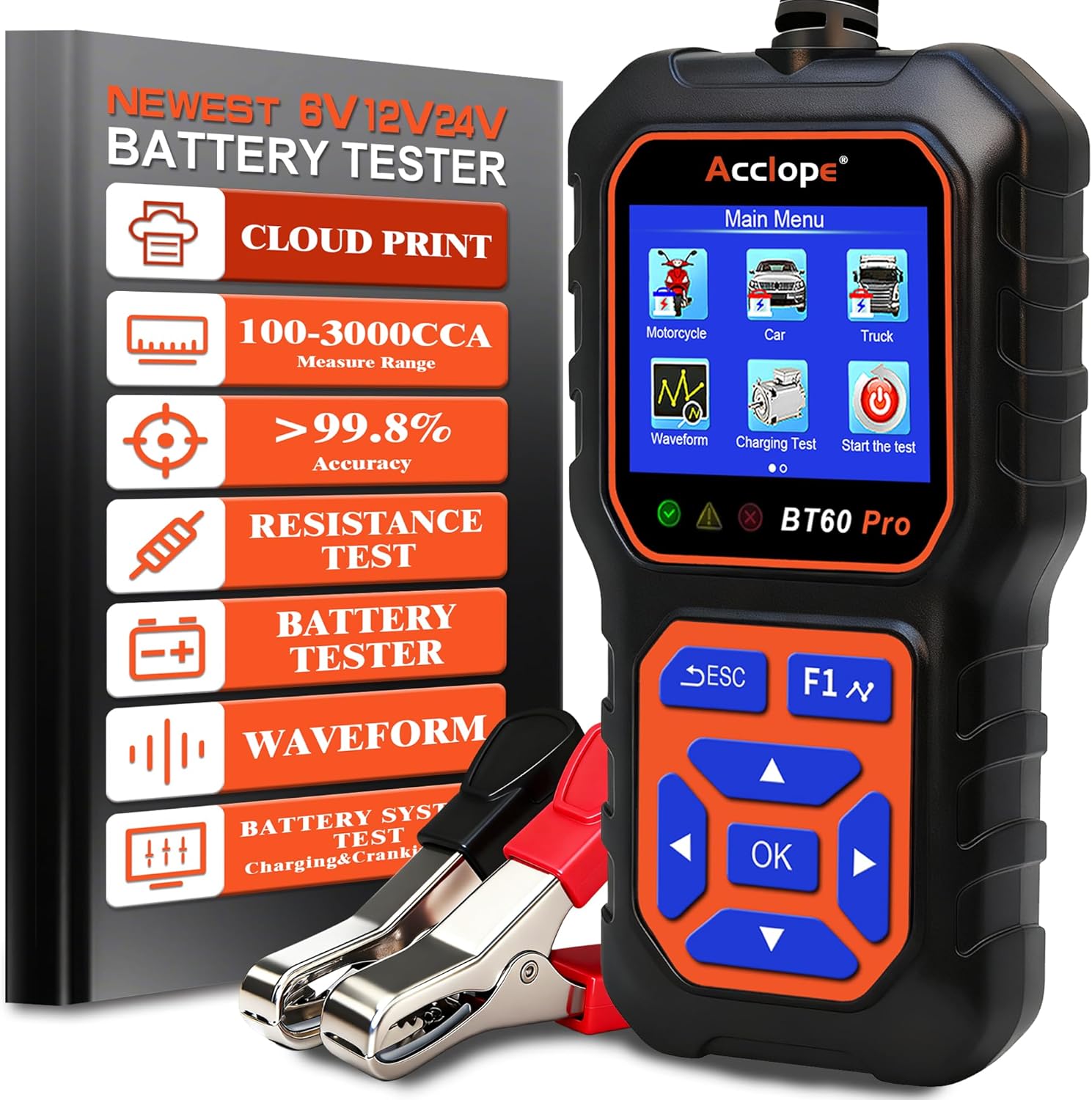 MOTOPOWER MP0515A 12V Car Battery Tester Automotive 100-2000 CCA Battery Load Tester Auto Cranking and Charging System Tester - best car battery tester