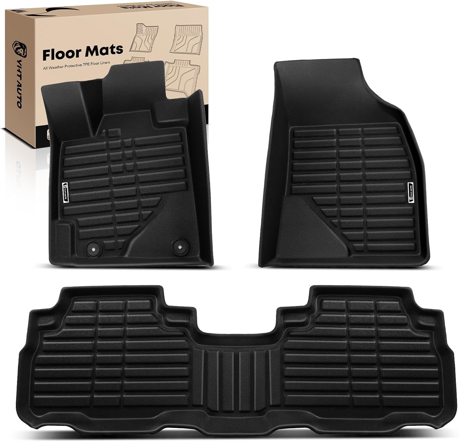 Motor Trend FlexTough Floor Mats for Cars, Burgundy Deep Dish All-Weather Car Mats, Waterproof Trim-To Fit Automotive Cars Tru - best floor mats