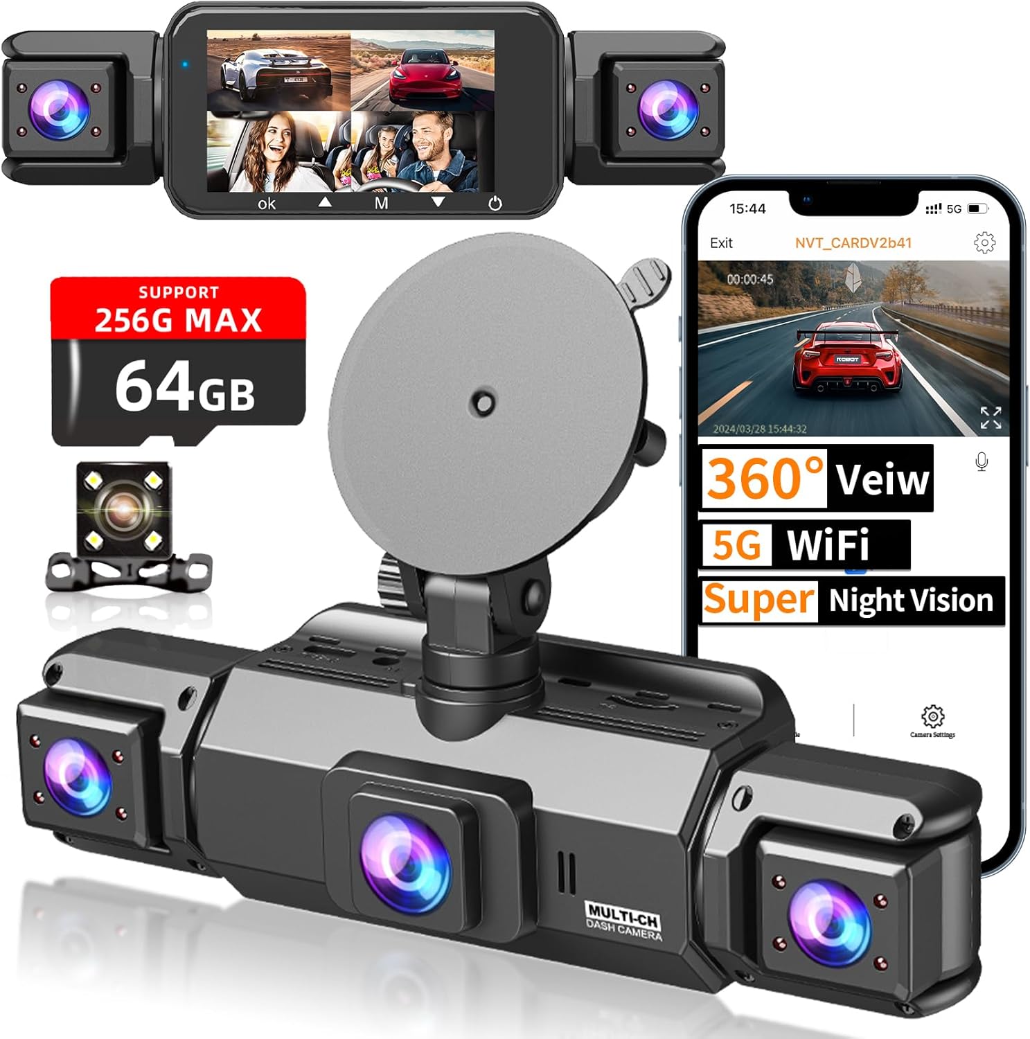 Pelsee P12 Pro 4K Mirror Dash Cam w/ADAS and BSD, 5.8GHz WiFi 20MB/s Download, Rear View Mirror Camera 4K Front and 1080P Rear, - best rear view mirror dash cam
