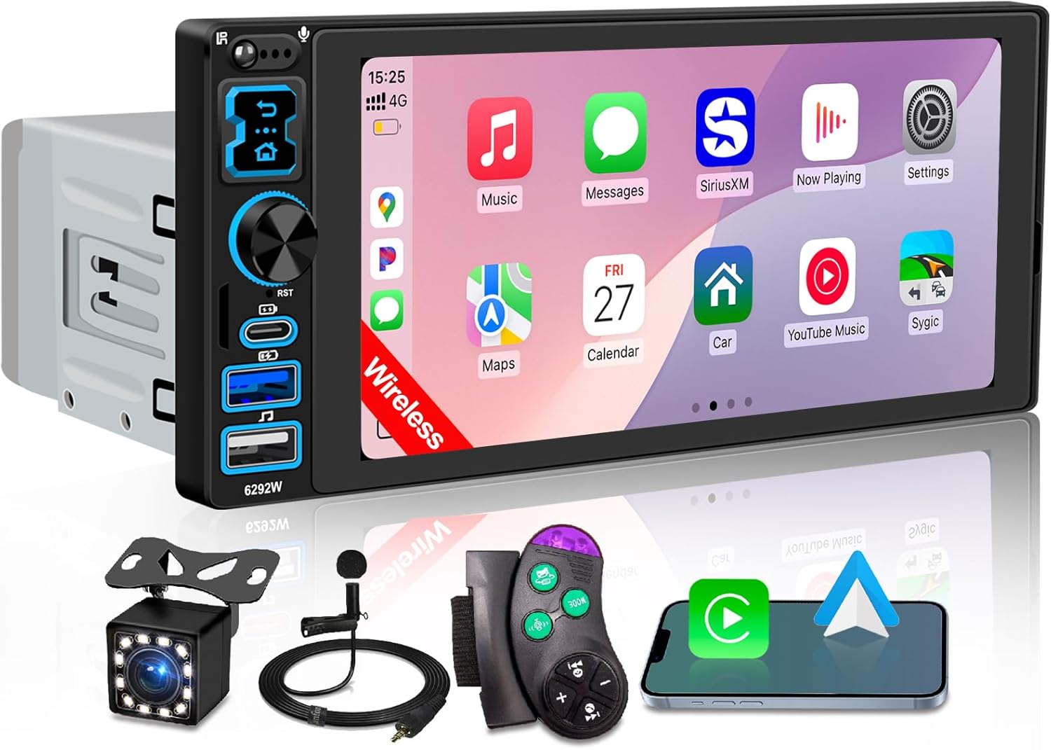 Pioneer MVH-S230BT 1-Din Digital Media Receiver – Bluetooth, USB, 50W x 4 Output, AM/FM Radio, iPhone/Android Compatible, Front/ - best car stereo receiver