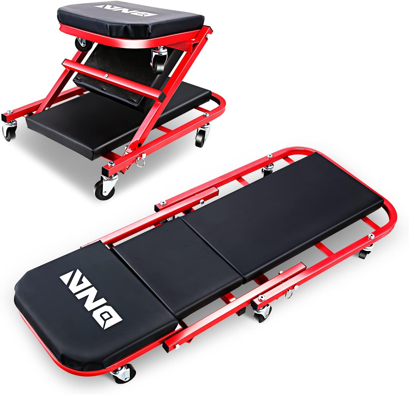 Pro-Lift Foldable Z Creeper - 2-in-1 Rolling Folding Car Creeper & Seat - 40