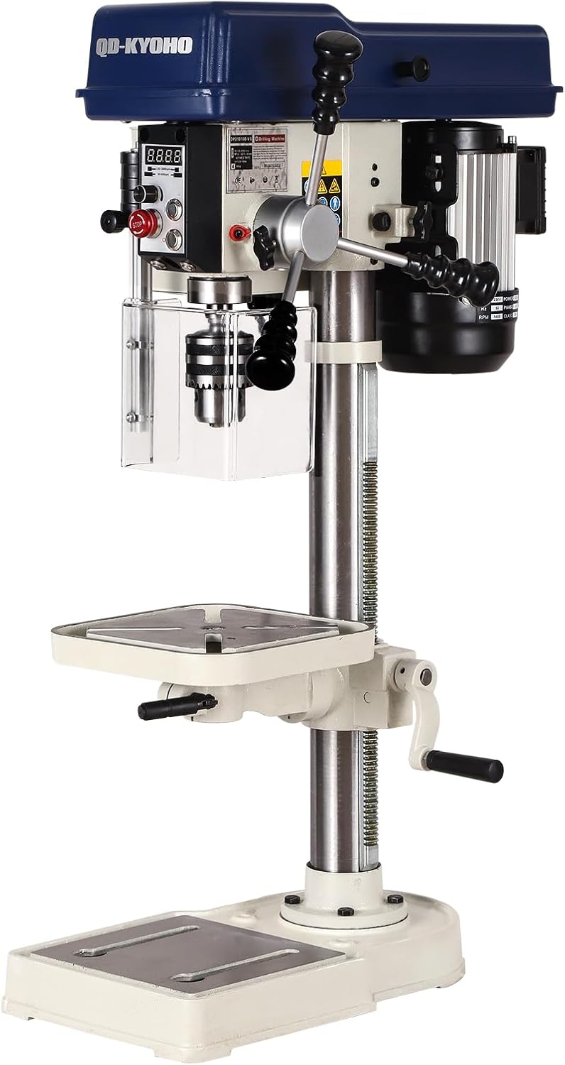QD-KYOHO 10-Inch Benchtop Drill Press- Variable Speed 30-3000 RPM,Bench Drill Press Cast Iron Table & Base, 6.2-Amp Drill Presses - best drill press