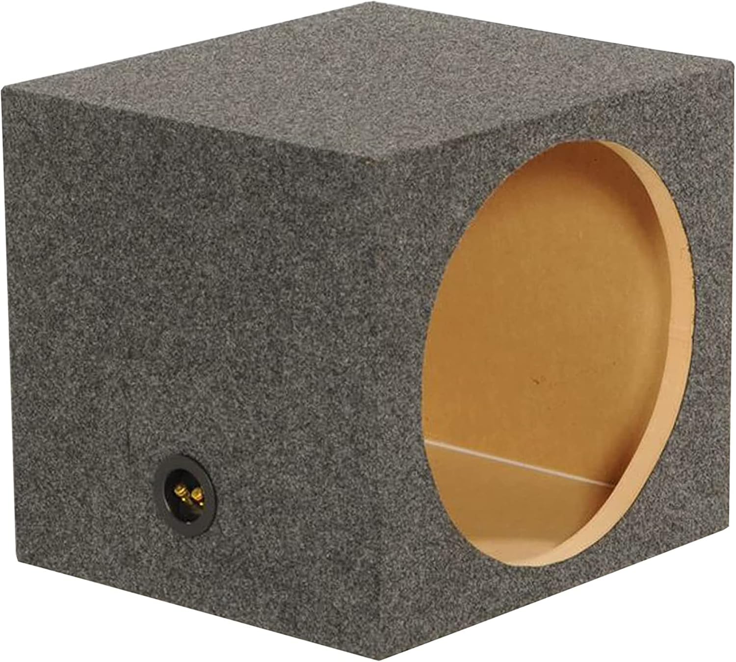 QPower 15 Inch Heavy-Duty Single Sealed Carpet Covered Durable Car Audio Vehicle Subwoofer Enclosure Woofer Box, Charcoal Gray - best car subwoofer box