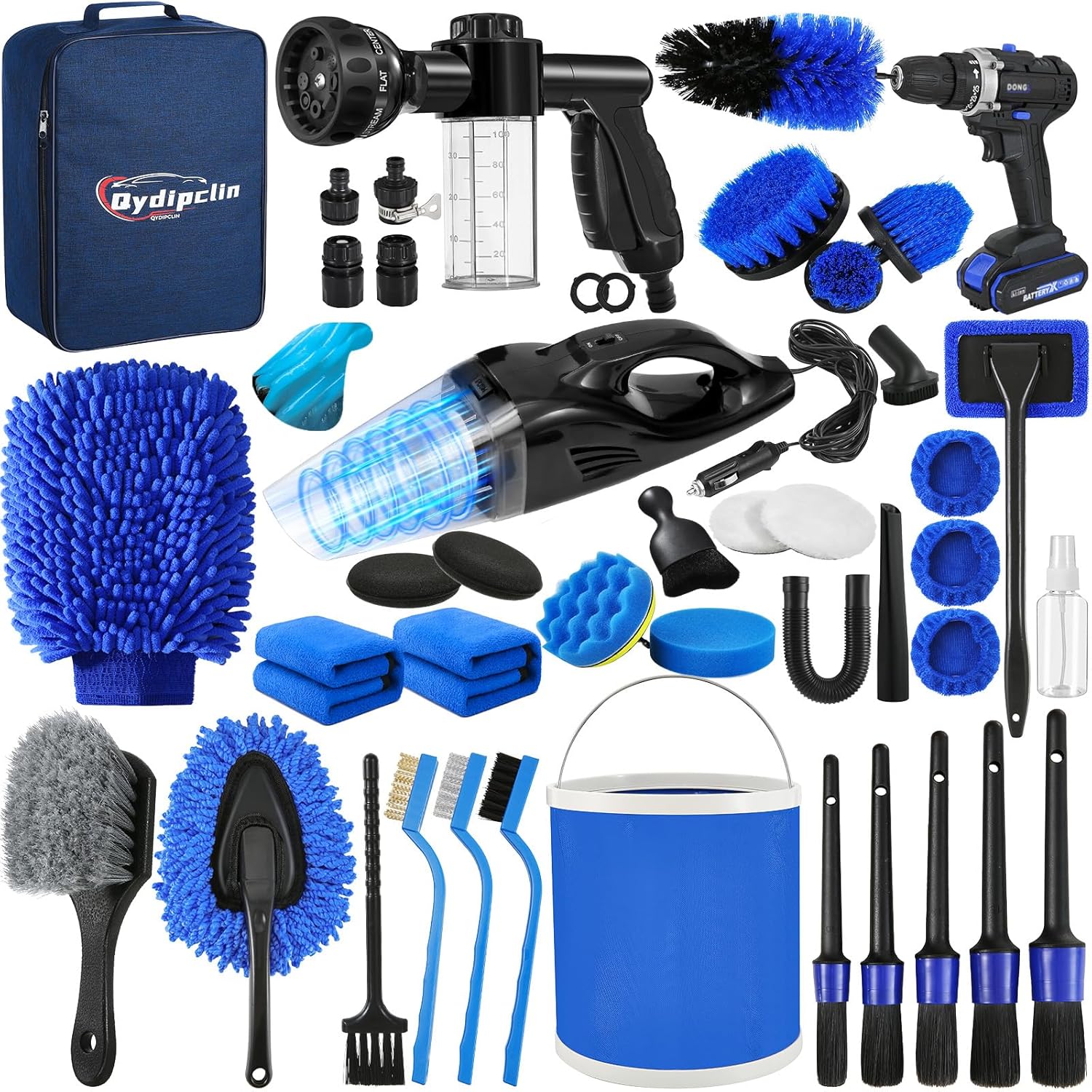 Qydipclin 45Pcs Car Detailing Kit, Car Detailing Brush Set, Car Wash Cleaning Kit, Car Detailing Brushes, Professional Car Care Ki - best interior detailing kits