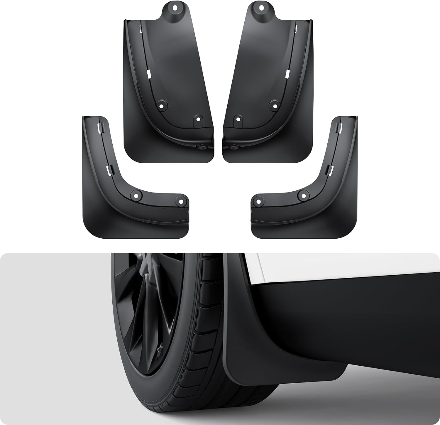 REEVAA Tesla Model Y Accessories - Mud Flaps [Protect Paint, No Drilling Required] All-Weather Splash Guard Body Kits for Model - best mud flaps