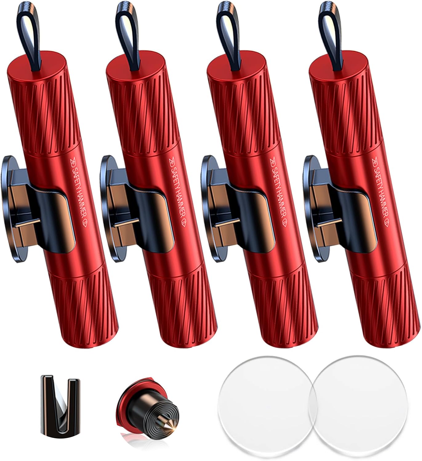 Resqme Pack of 2, The Original Emergency Keychain Car Escape Tool, 2-in-1 Seatbelt Cutter and Window Breaker, Made in USA, Safe - best window breaker tool